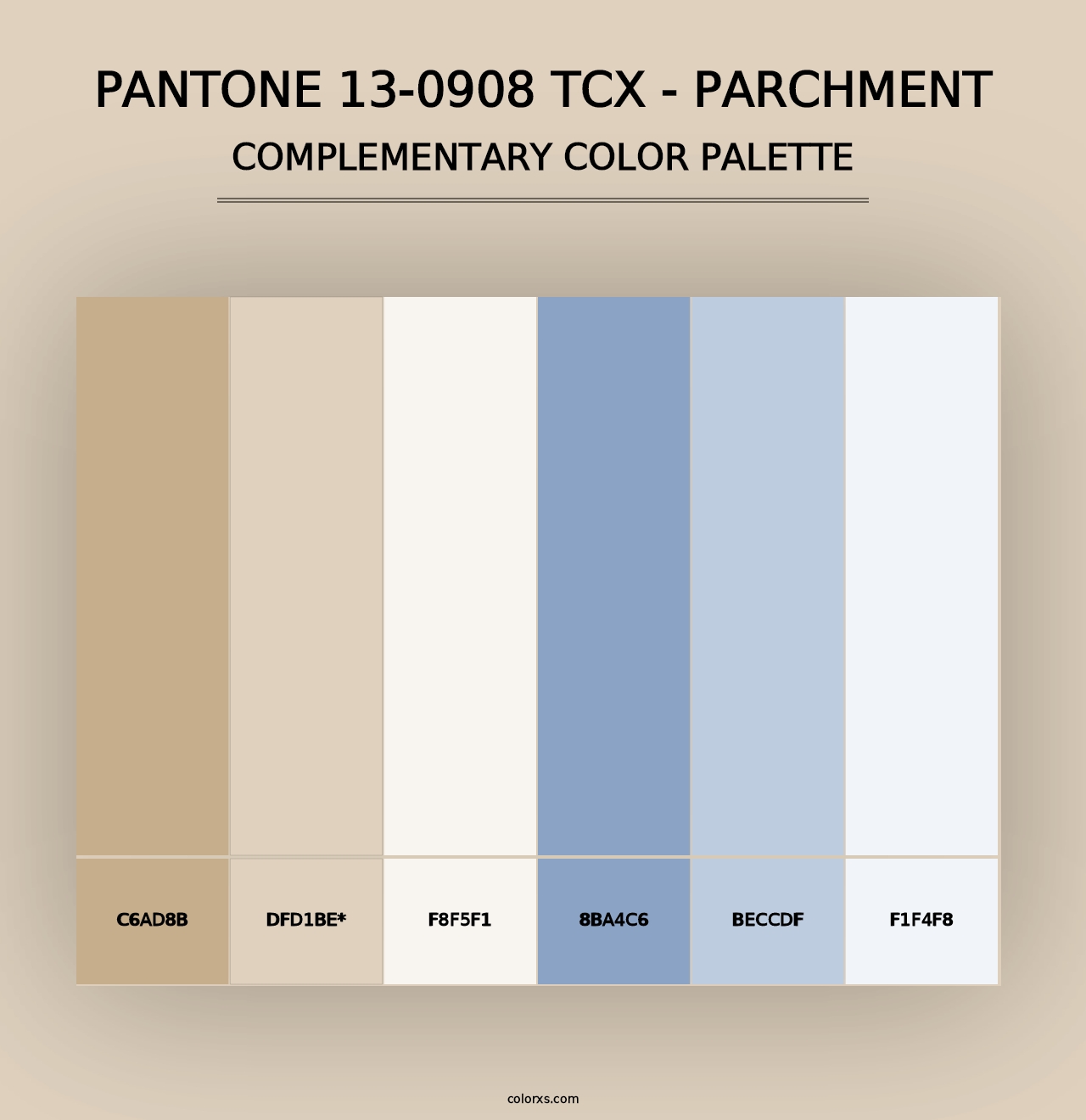 PANTONE 13-0908 TCX - Parchment - Complementary Color Palette