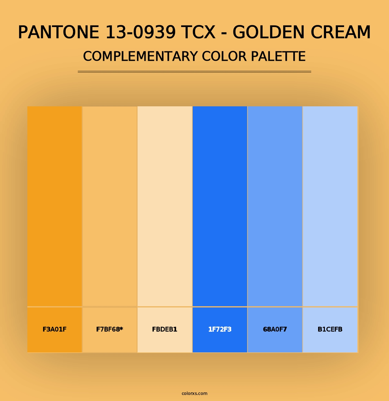 PANTONE 13-0939 TCX - Golden Cream - Complementary Color Palette