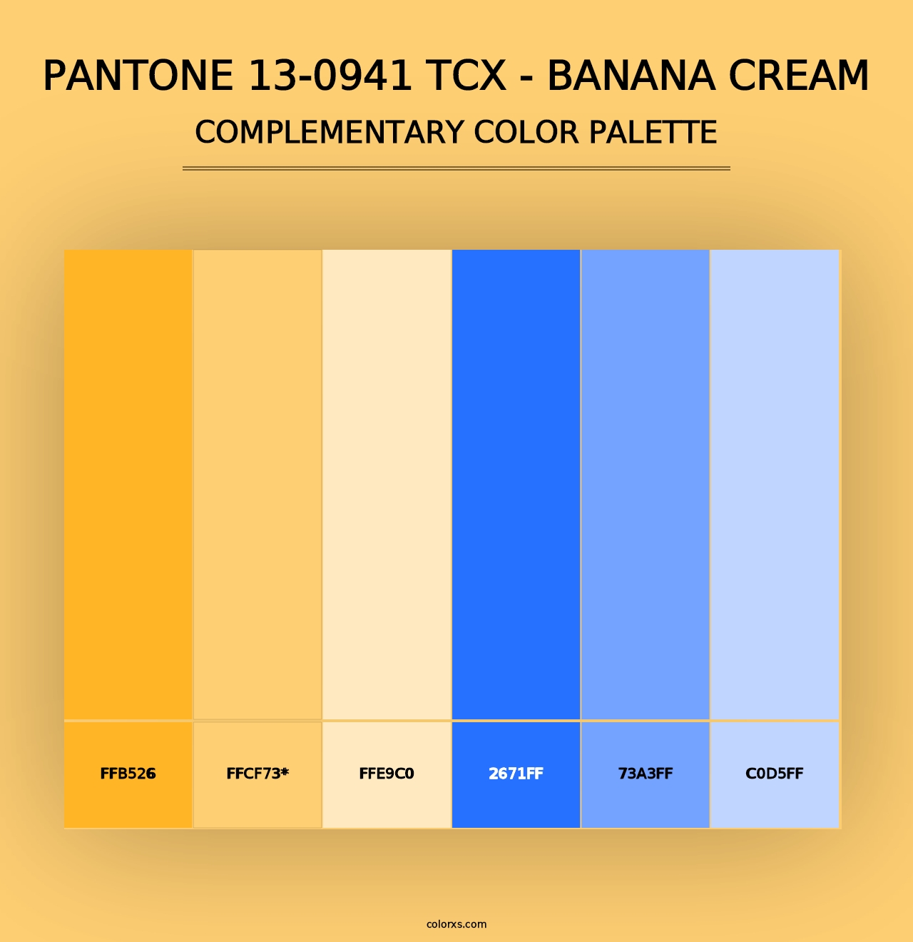 PANTONE 13-0941 TCX - Banana Cream - Complementary Color Palette