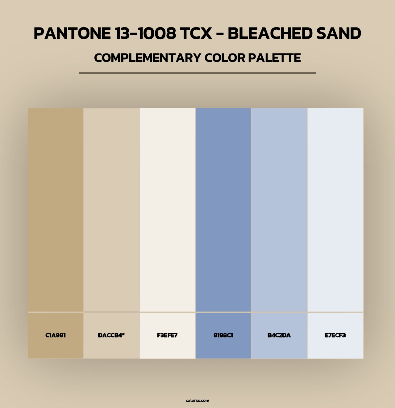 PANTONE 13-1008 TCX - Bleached Sand - Complementary Color Palette