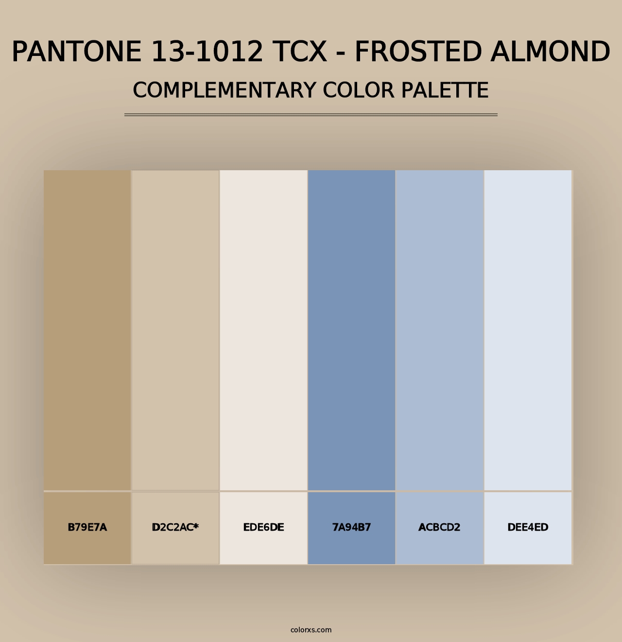 PANTONE 13-1012 TCX - Frosted Almond - Complementary Color Palette