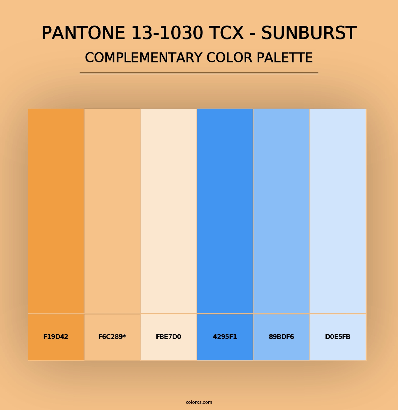 PANTONE 13-1030 TCX - Sunburst - Complementary Color Palette