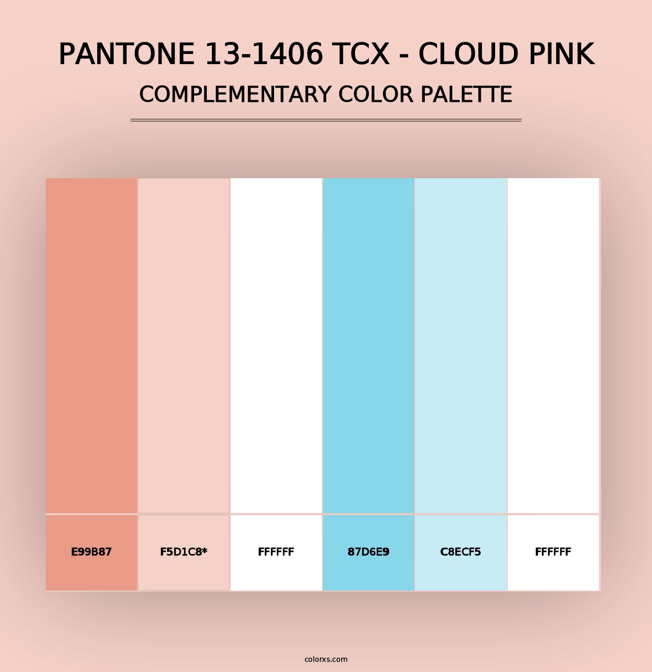 PANTONE 13-1406 TCX - Cloud Pink - Complementary Color Palette