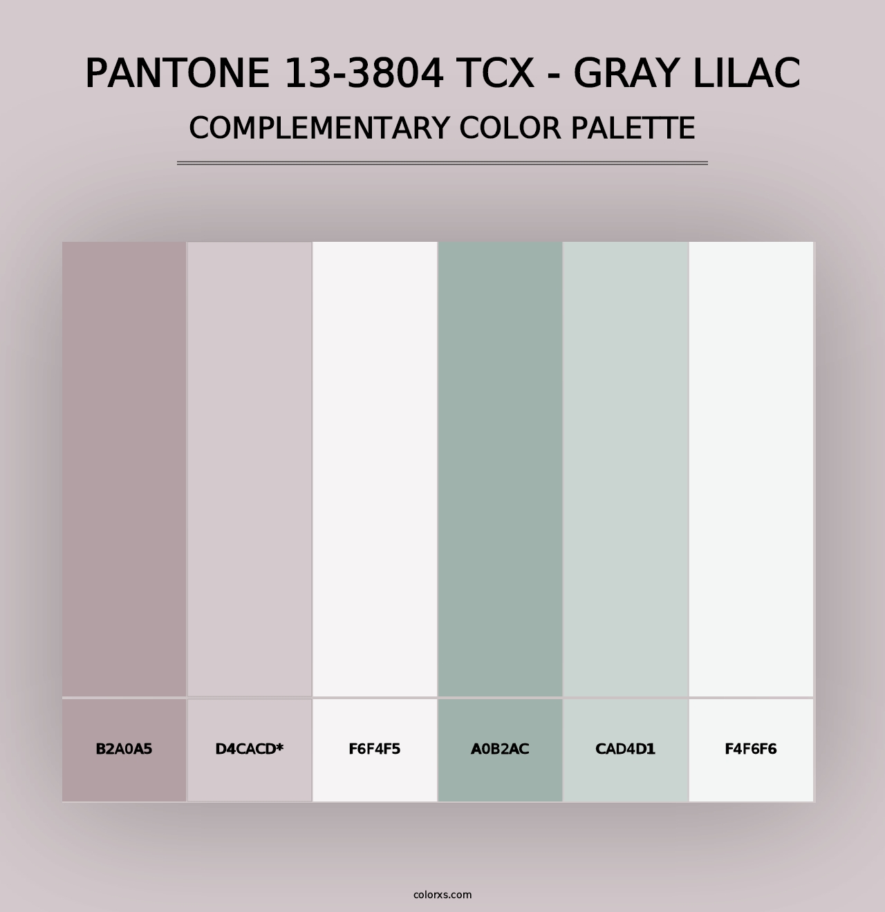 PANTONE 13-3804 TCX - Gray Lilac - Complementary Color Palette