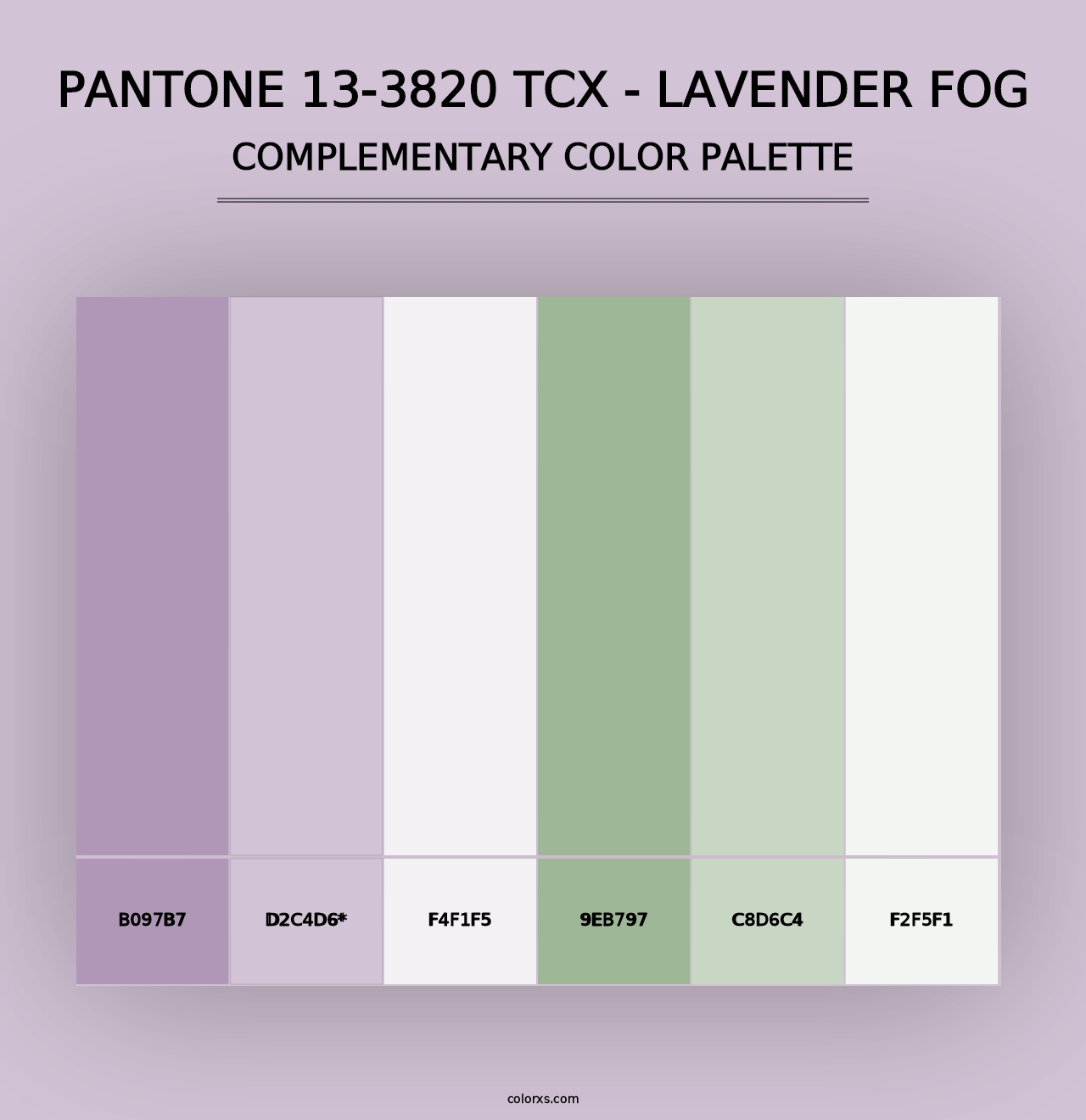 PANTONE 13-3820 TCX - Lavender Fog - Complementary Color Palette