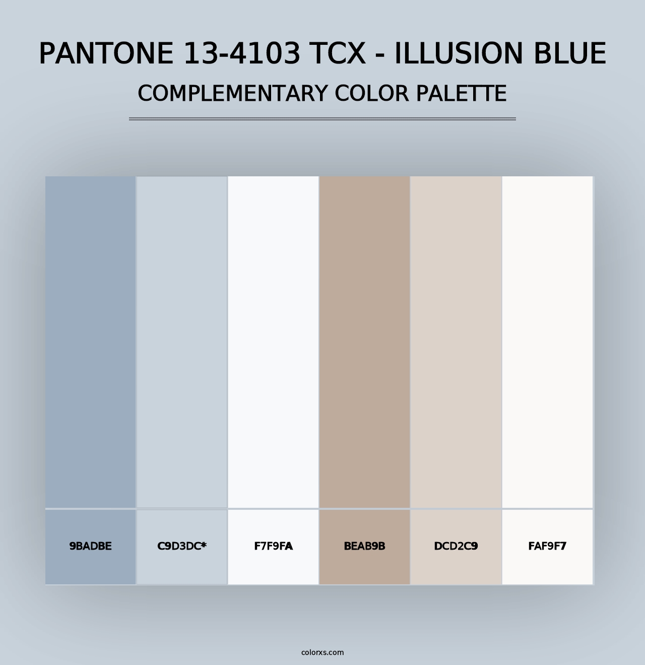 PANTONE 13-4103 TCX - Illusion Blue - Complementary Color Palette