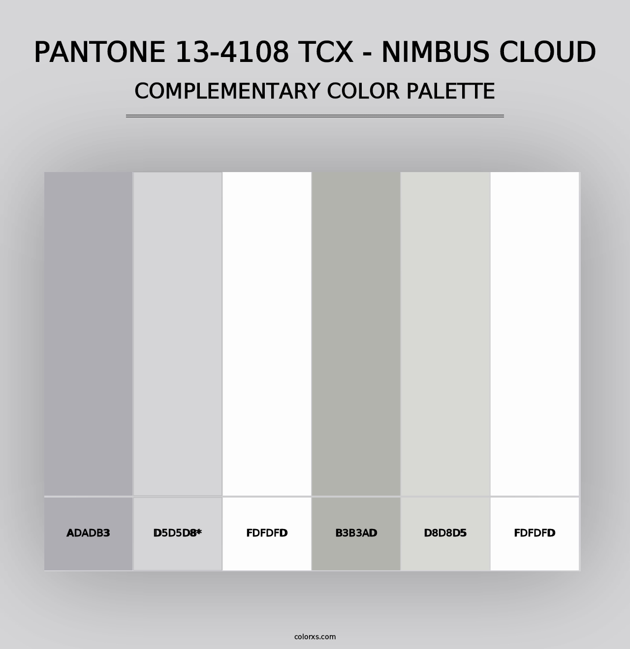 PANTONE 13-4108 TCX - Nimbus Cloud - Complementary Color Palette