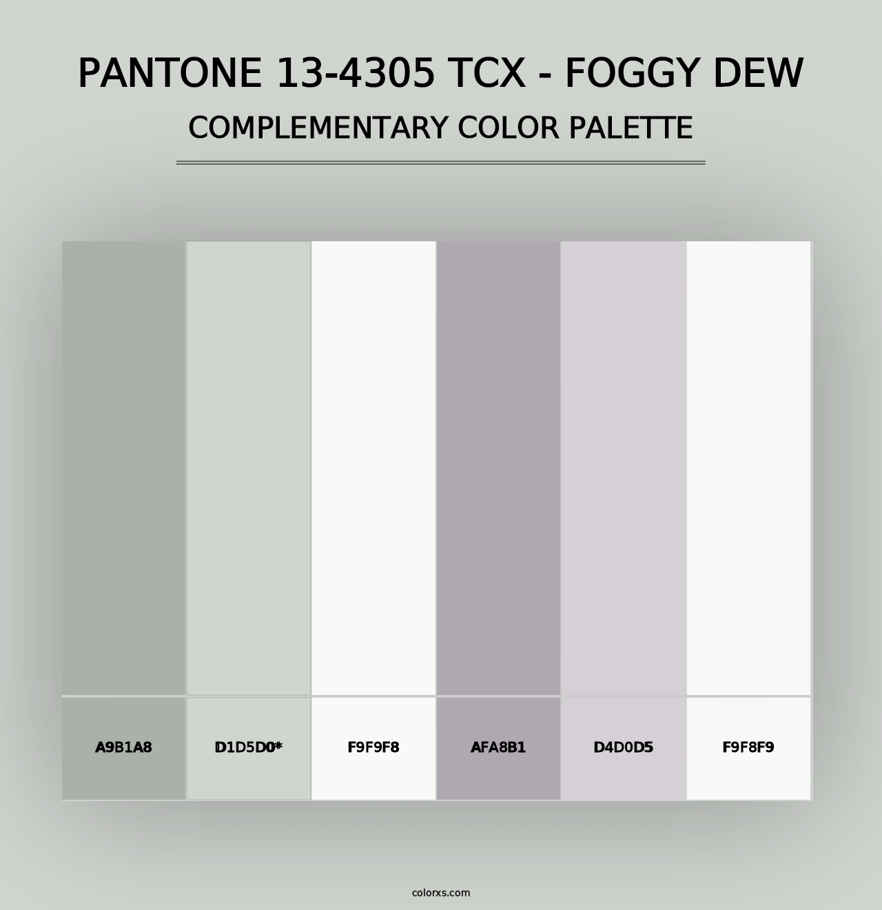 PANTONE 13-4305 TCX - Foggy Dew - Complementary Color Palette