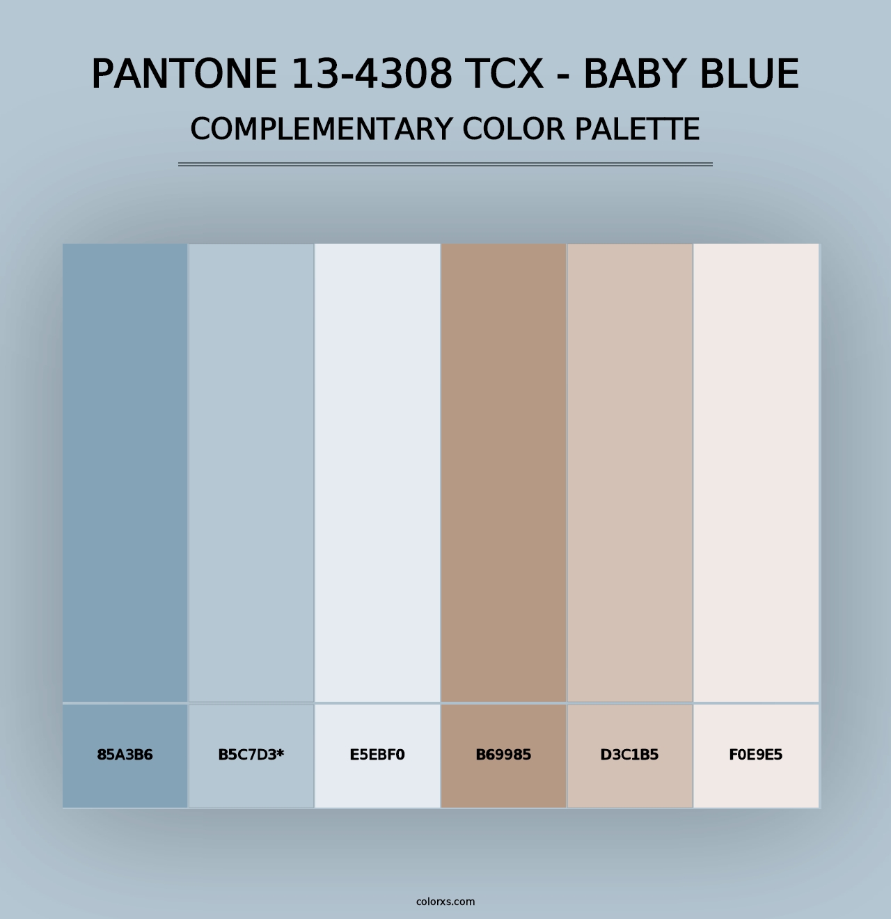 PANTONE 13-4308 TCX - Baby Blue - Complementary Color Palette