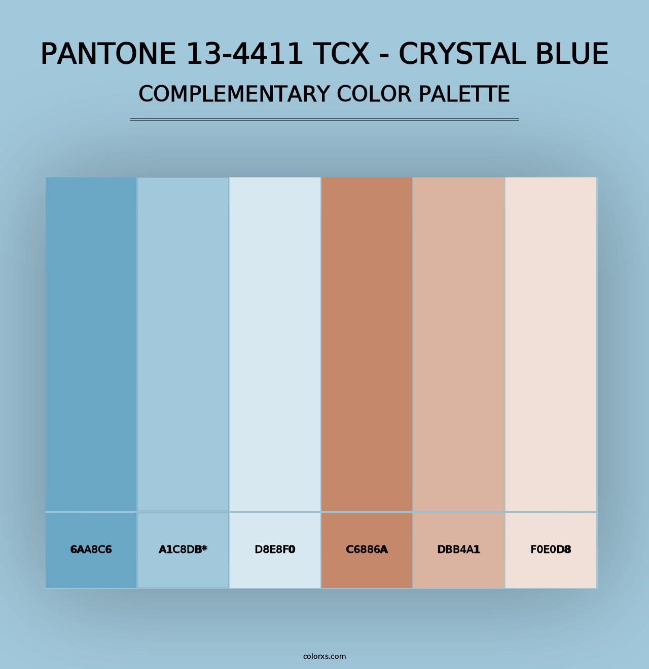 PANTONE 13-4411 TCX - Crystal Blue - Complementary Color Palette