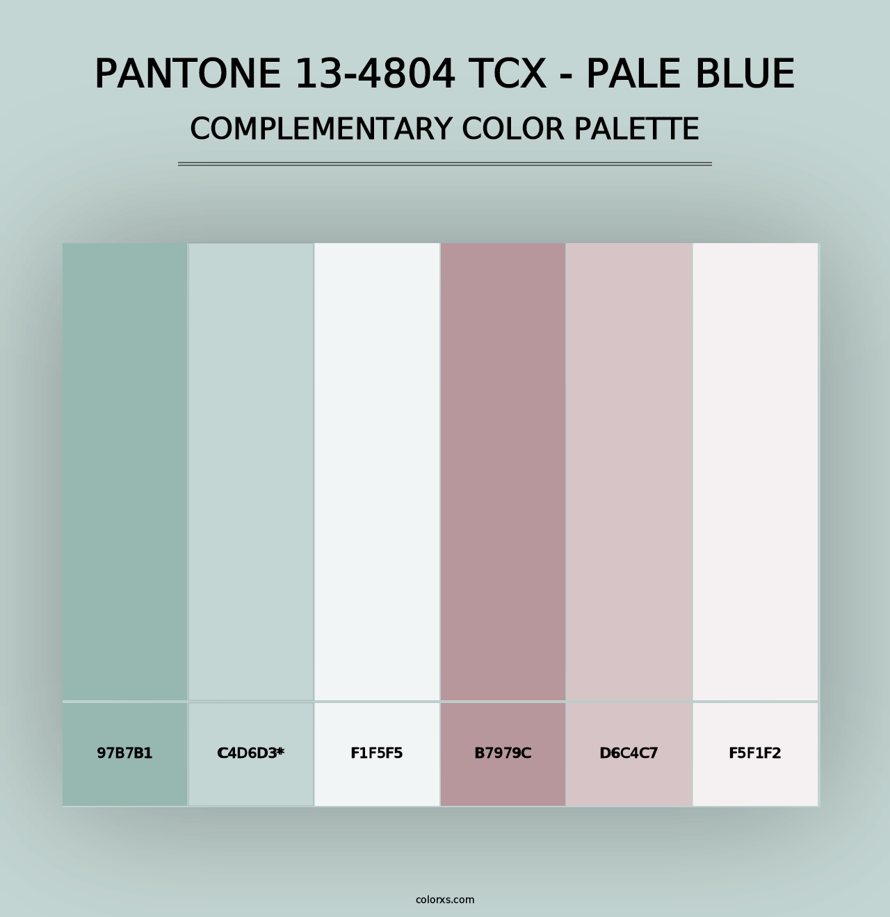 PANTONE 13-4804 TCX - Pale Blue - Complementary Color Palette