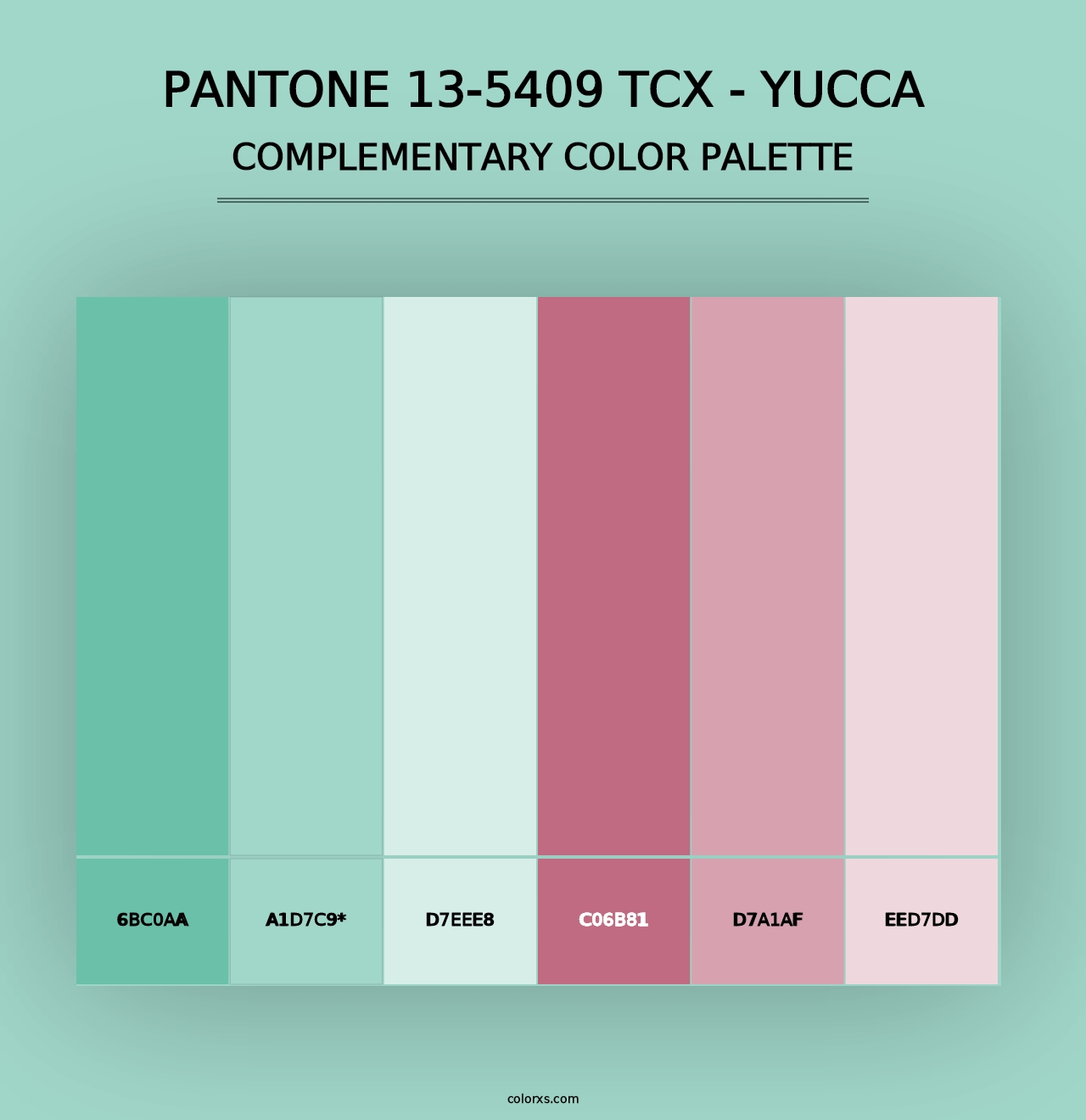 PANTONE 13-5409 TCX - Yucca - Complementary Color Palette