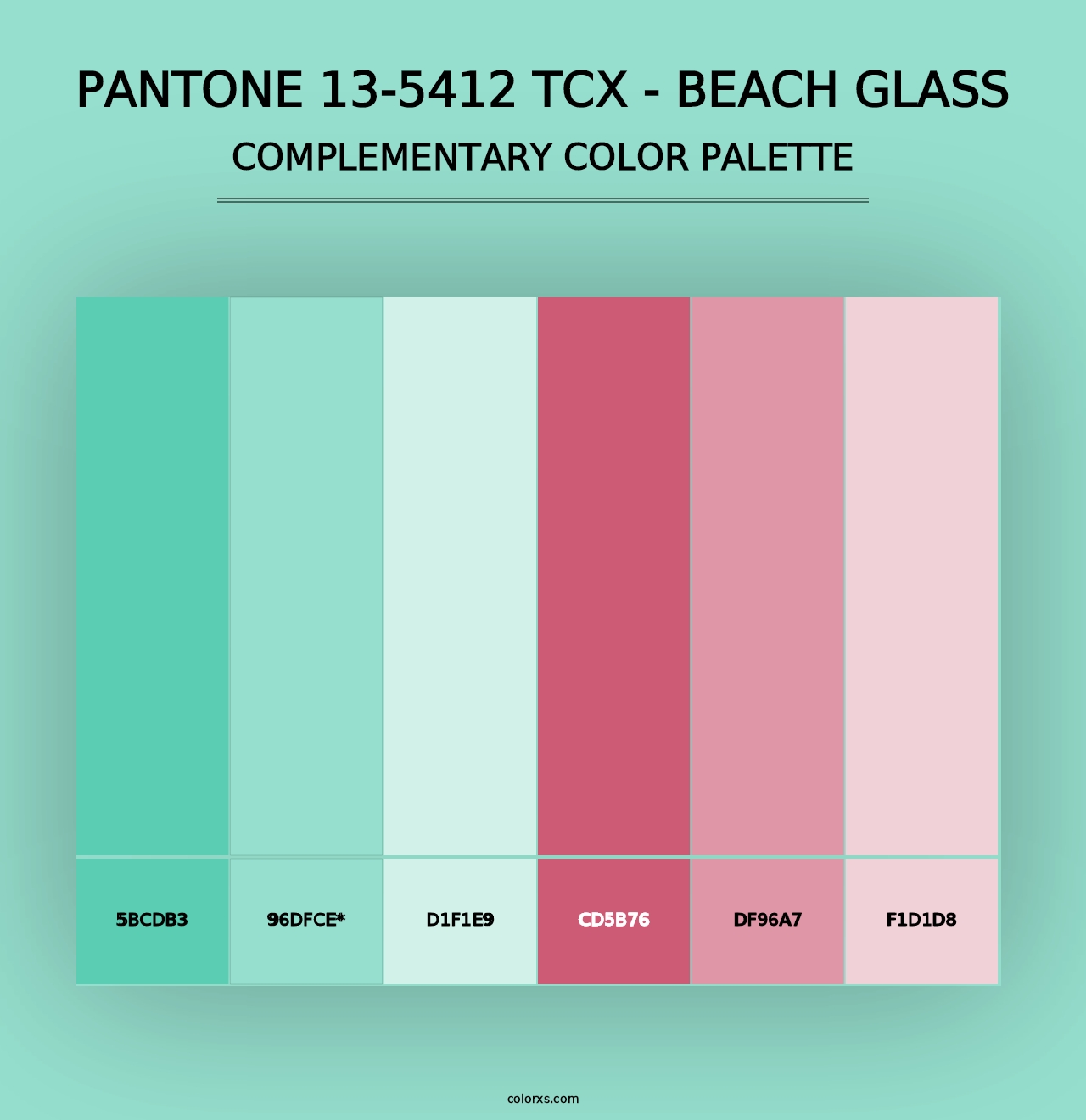 PANTONE 13-5412 TCX - Beach Glass - Complementary Color Palette