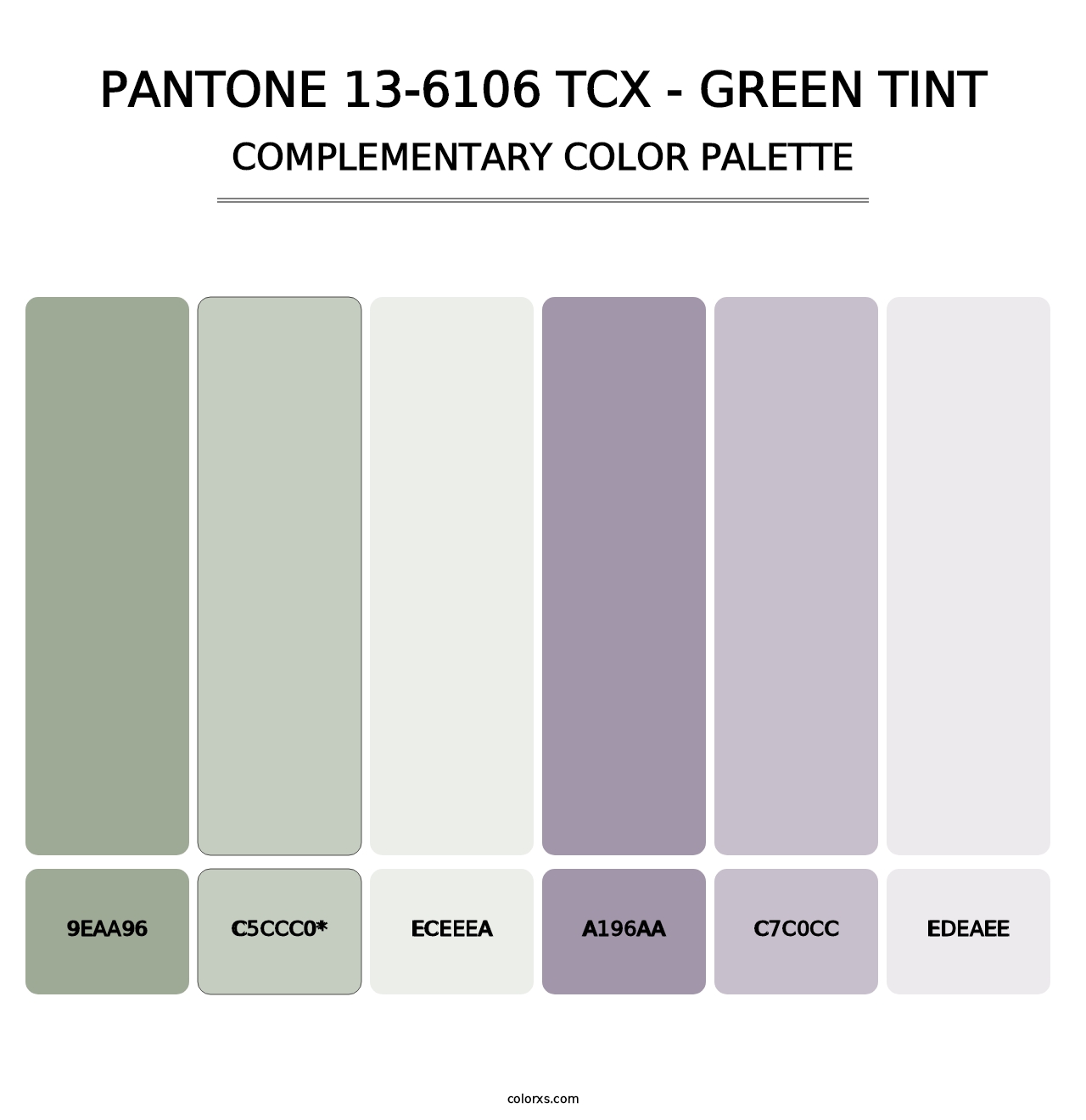 PANTONE 13-6106 TCX - Green Tint - Complementary Color Palette