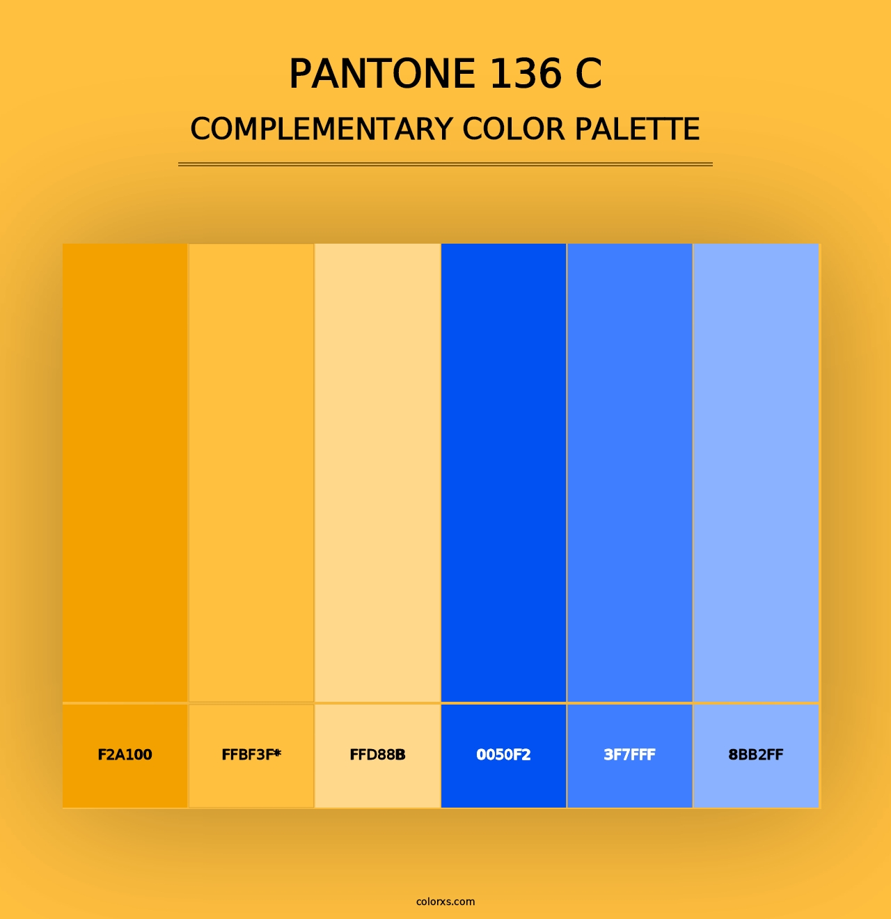 PANTONE 136 C - Complementary Color Palette