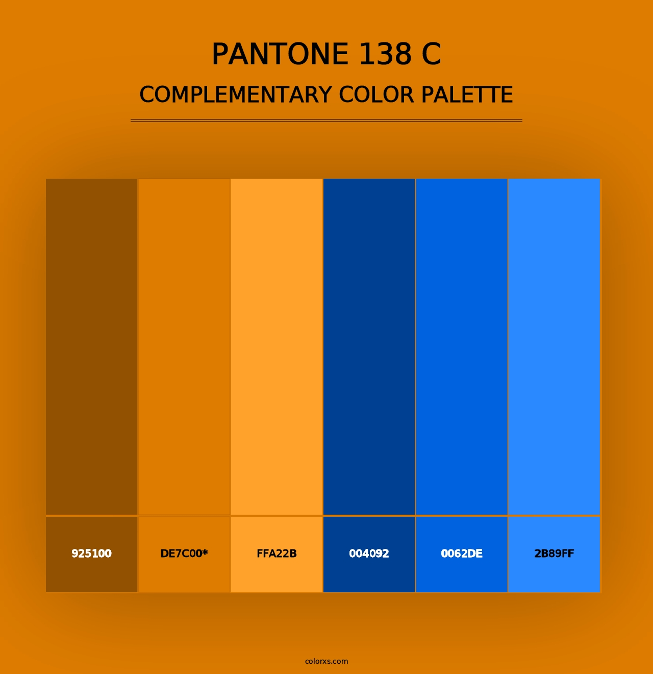 PANTONE 138 C - Complementary Color Palette