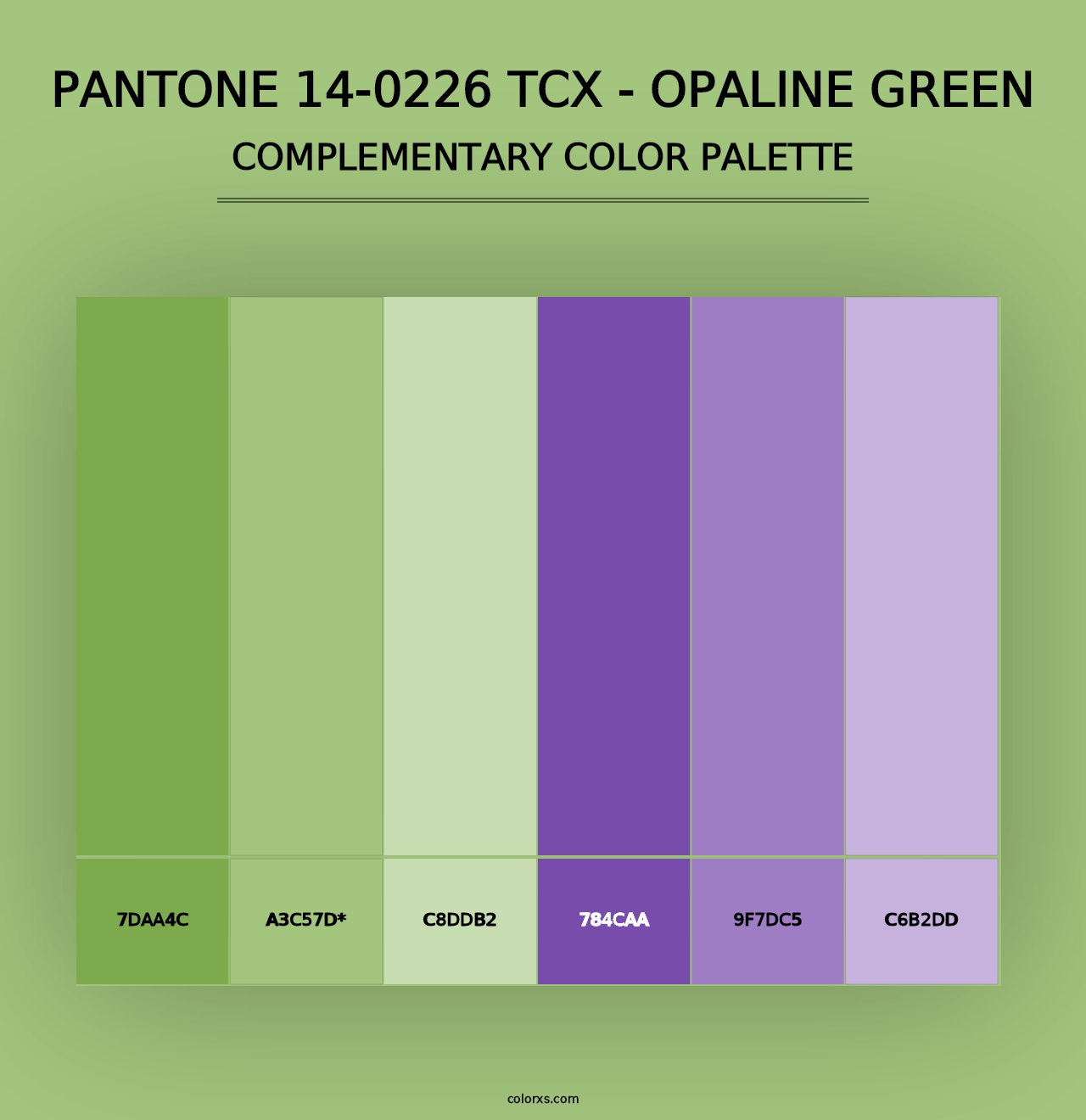 PANTONE 14-0226 TCX - Opaline Green - Complementary Color Palette