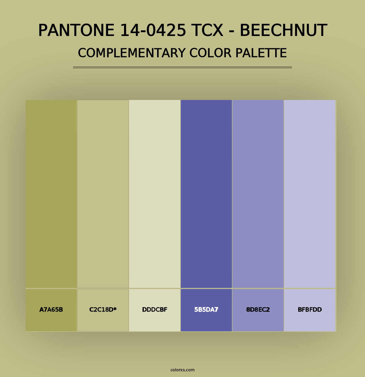 PANTONE 14-0425 TCX - Beechnut - Complementary Color Palette