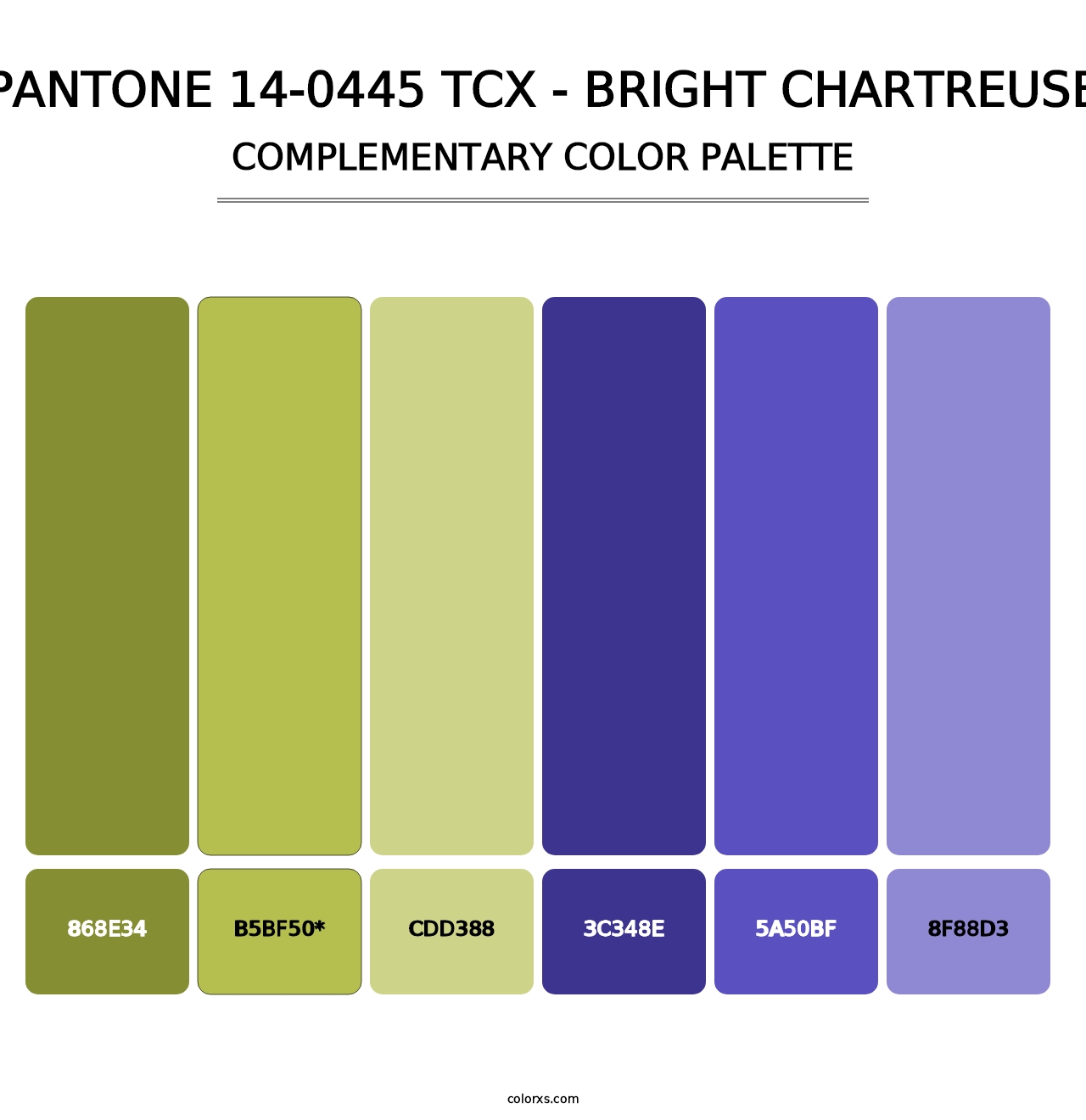 PANTONE 14-0445 TCX - Bright Chartreuse - Complementary Color Palette