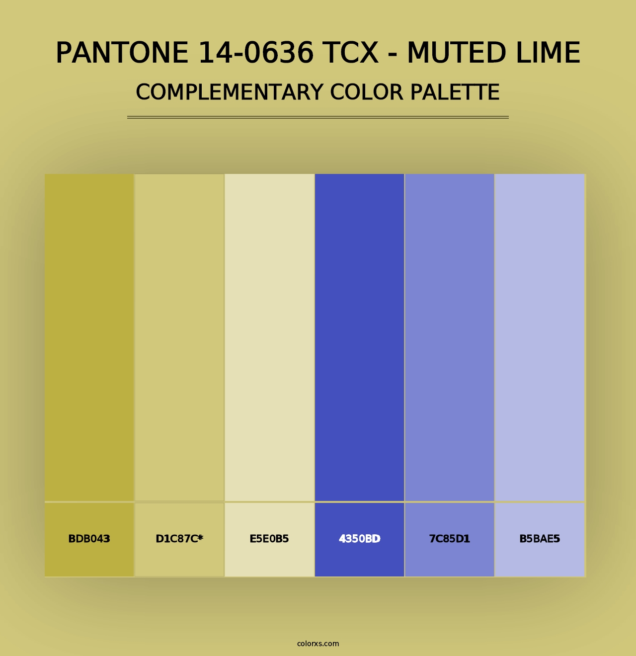 PANTONE 14-0636 TCX - Muted Lime - Complementary Color Palette