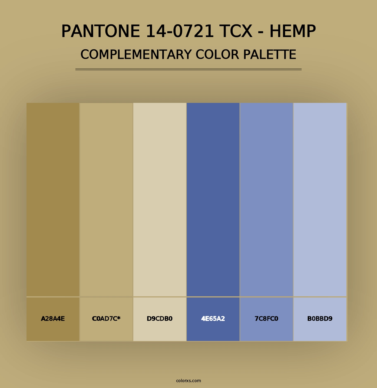 PANTONE 14-0721 TCX - Hemp - Complementary Color Palette