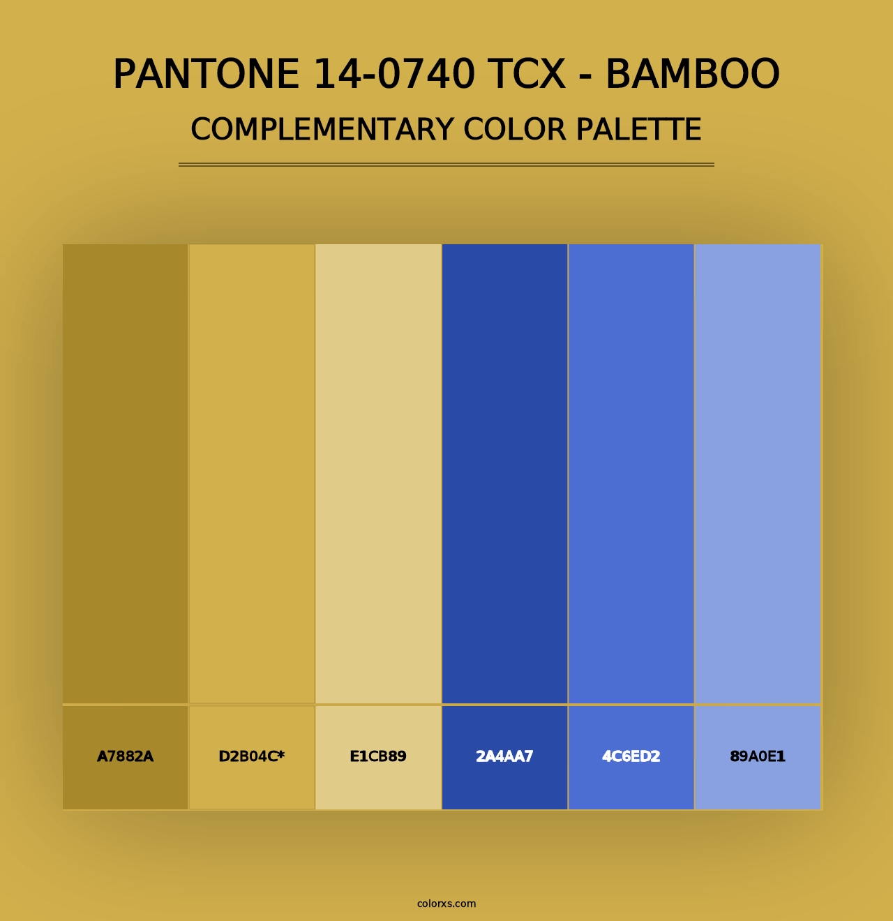 PANTONE 14-0740 TCX - Bamboo - Complementary Color Palette