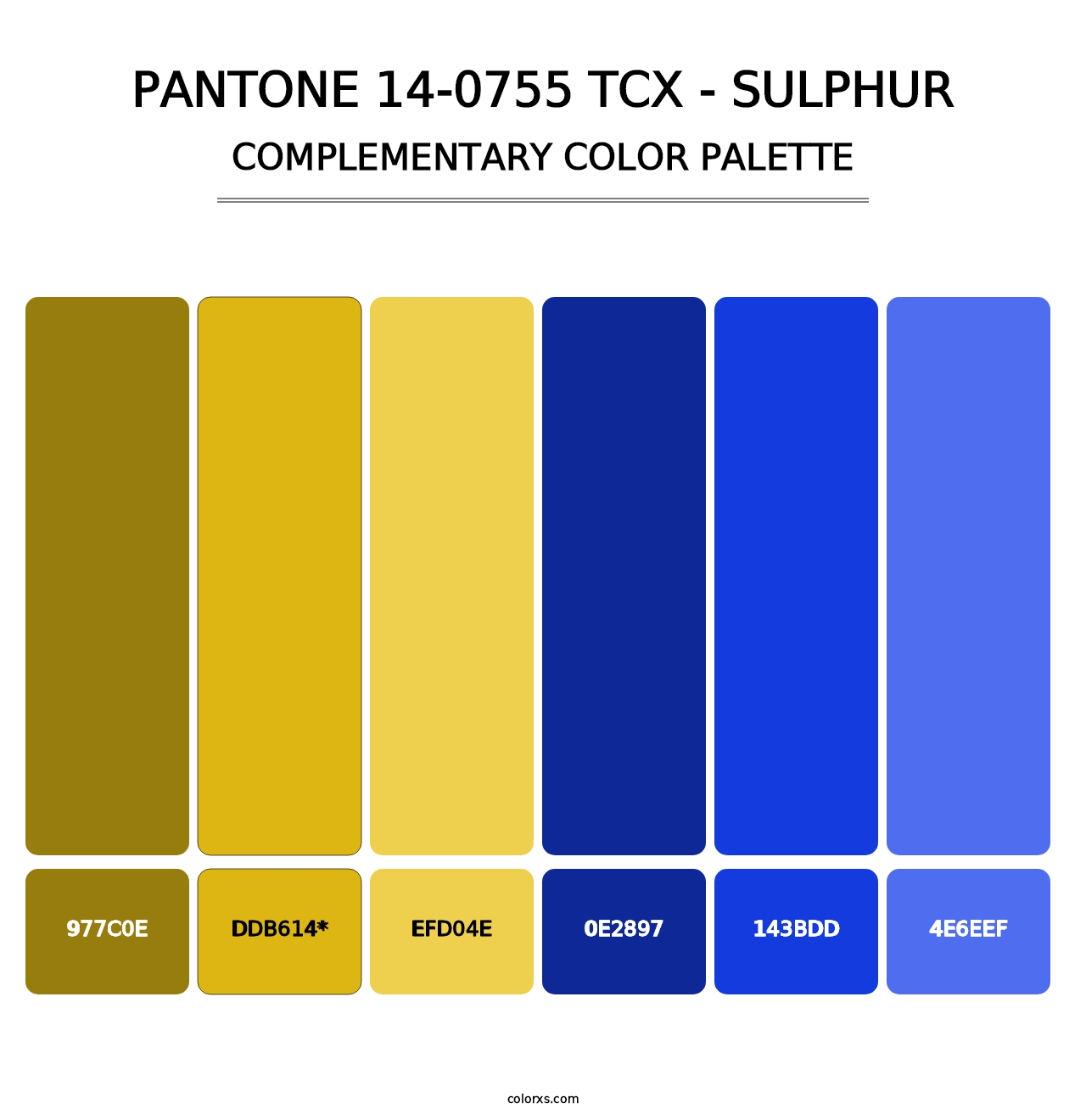 PANTONE 14-0755 TCX - Sulphur - Complementary Color Palette