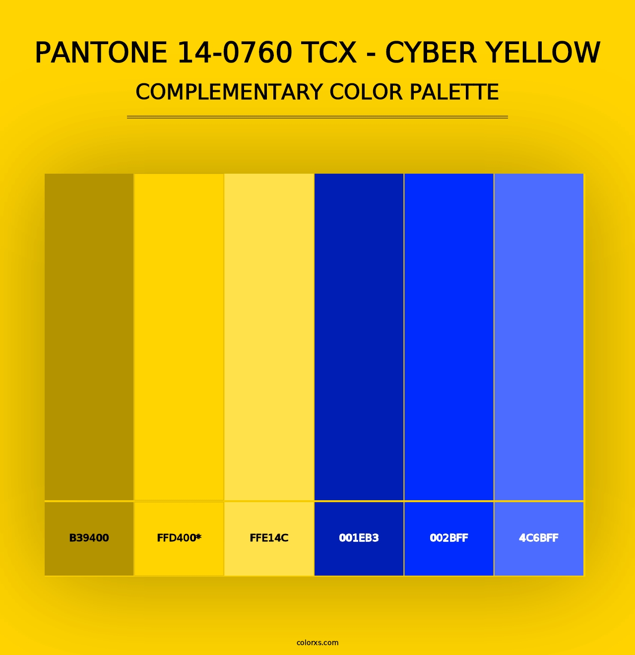 PANTONE 14-0760 TCX - Cyber Yellow - Complementary Color Palette