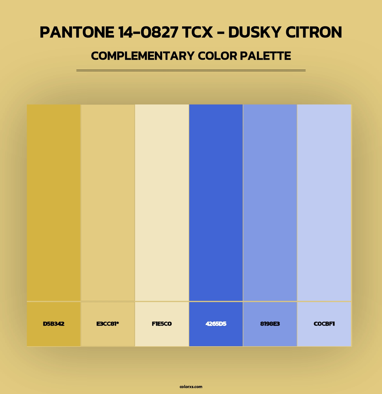 PANTONE 14-0827 TCX - Dusky Citron - Complementary Color Palette