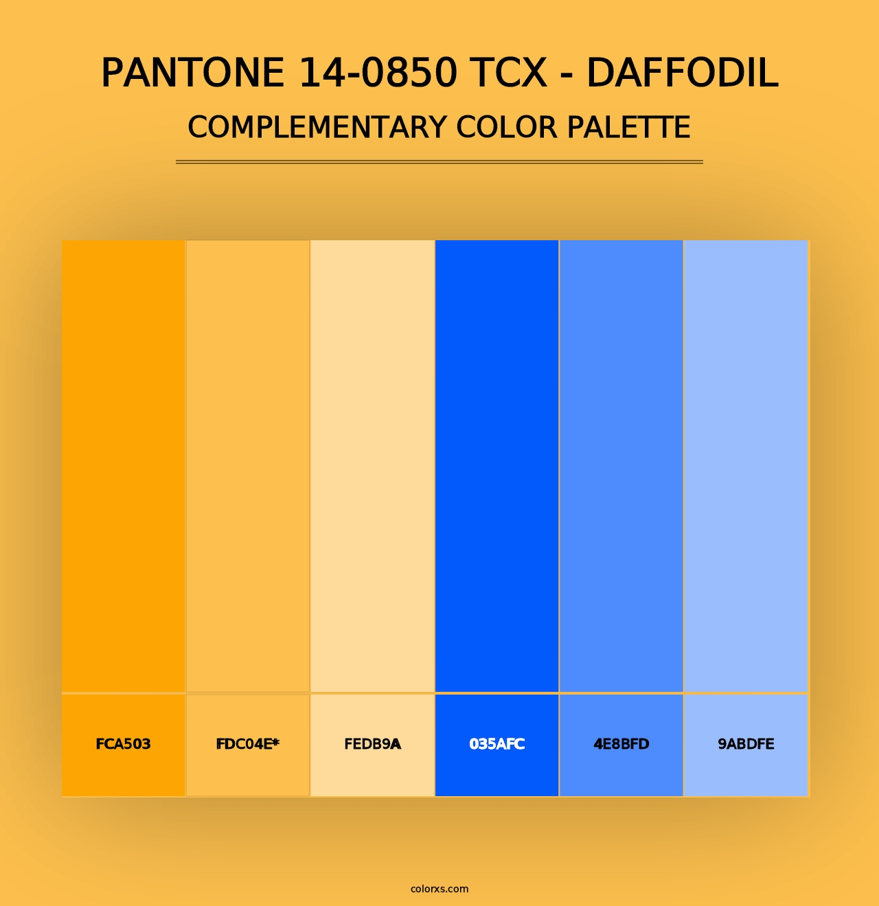 PANTONE 14-0850 TCX - Daffodil - Complementary Color Palette