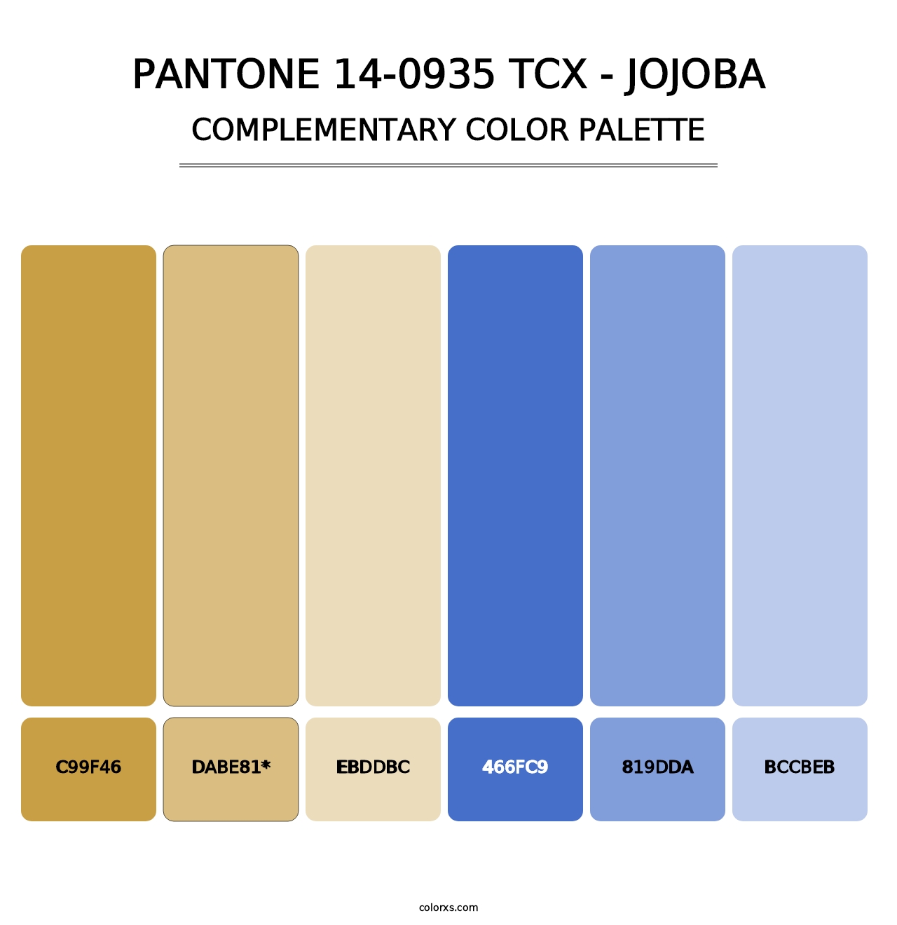 PANTONE 14-0935 TCX - Jojoba - Complementary Color Palette