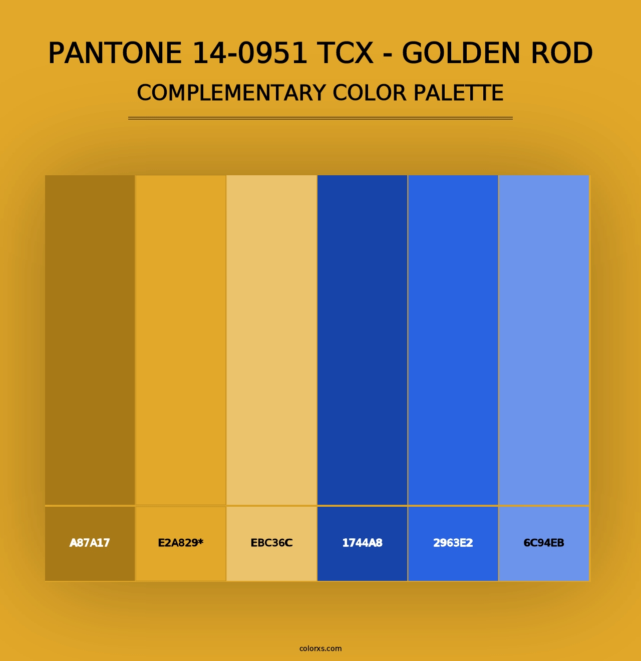 PANTONE 14-0951 TCX - Golden Rod - Complementary Color Palette