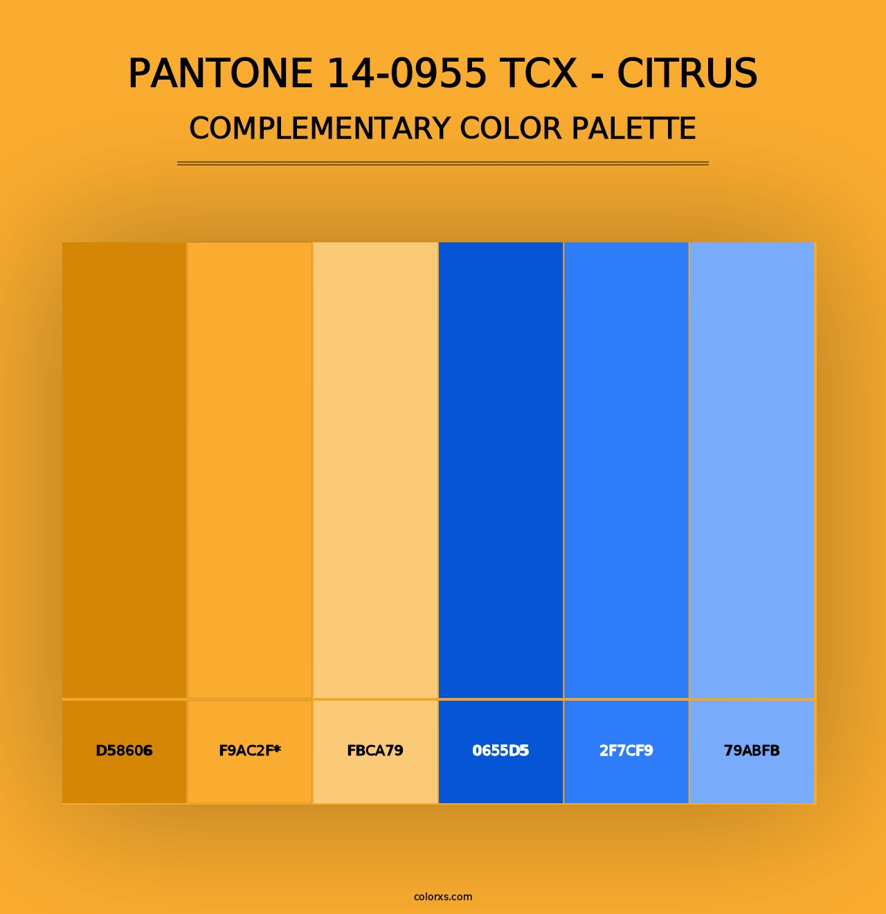 PANTONE 14-0955 TCX - Citrus - Complementary Color Palette