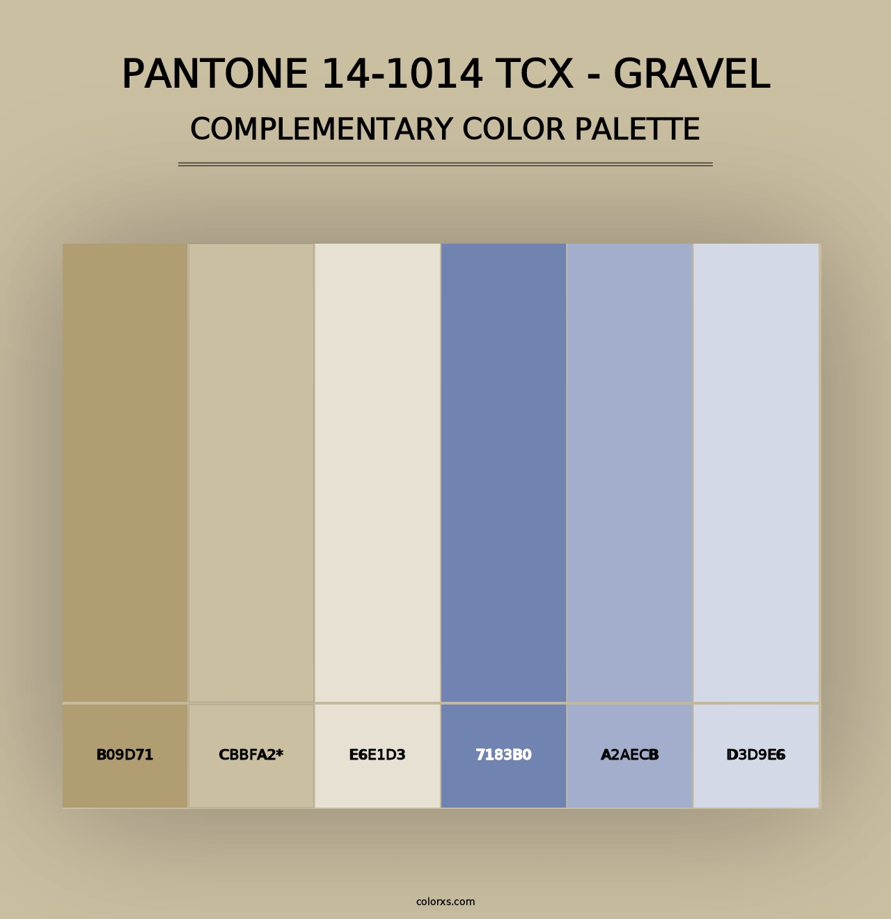 PANTONE 14-1014 TCX - Gravel - Complementary Color Palette