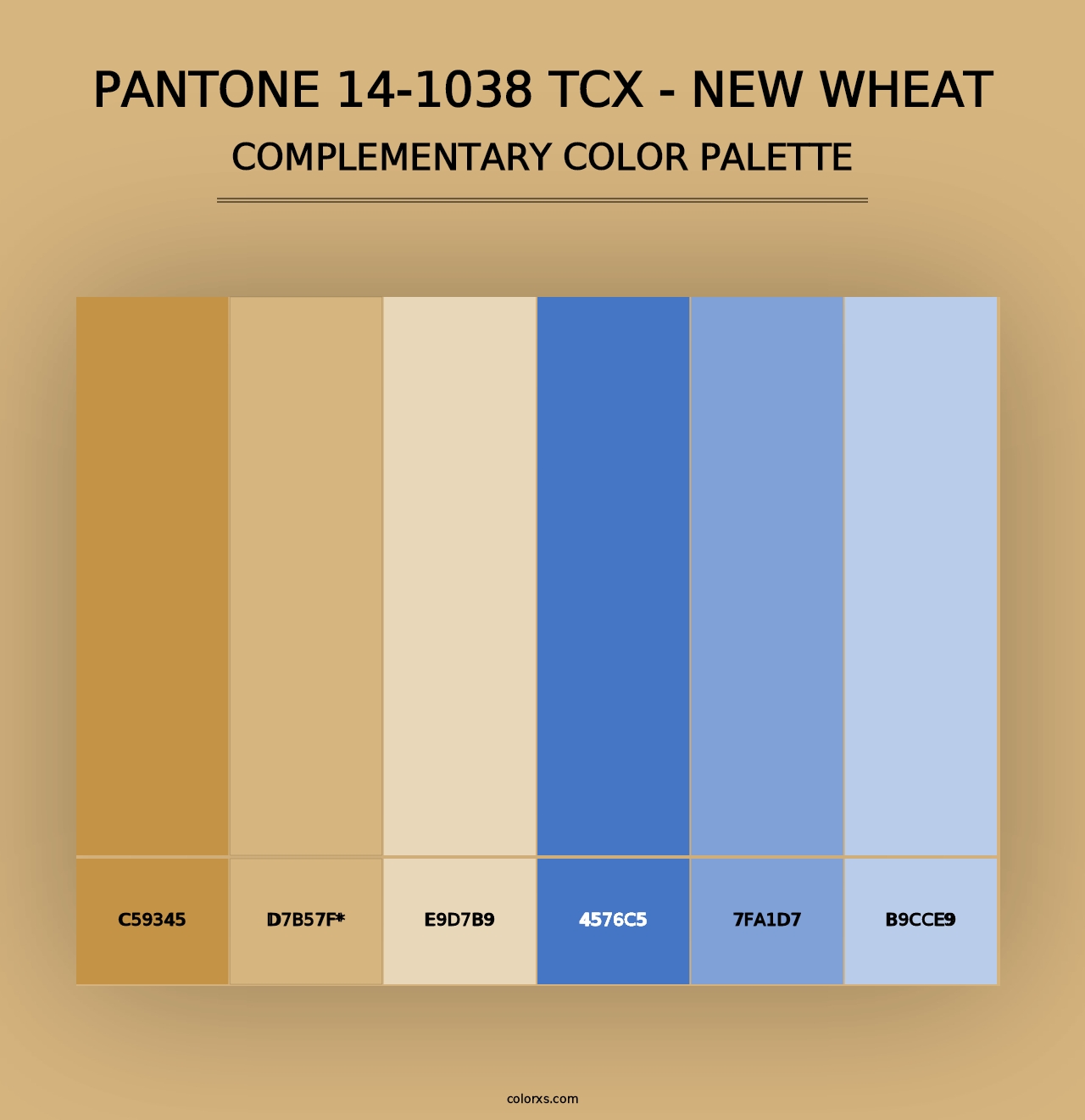 PANTONE 14-1038 TCX - New Wheat - Complementary Color Palette