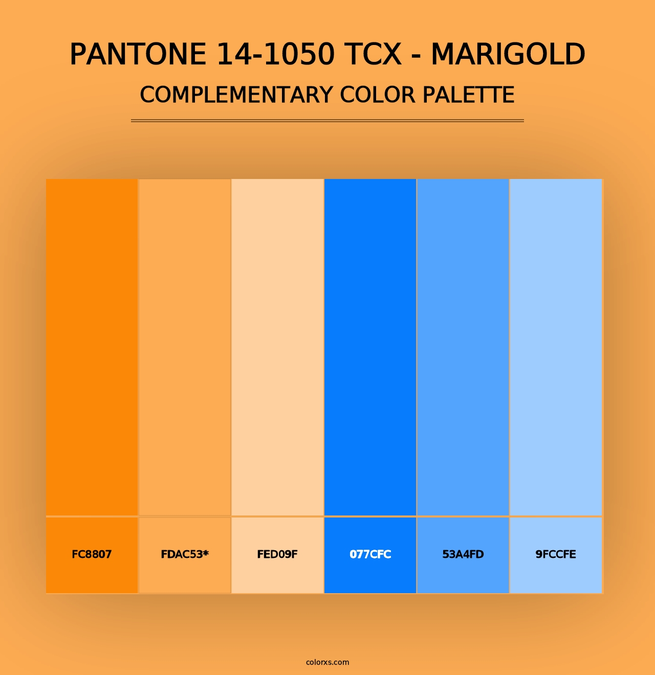 PANTONE 14-1050 TCX - Marigold - Complementary Color Palette