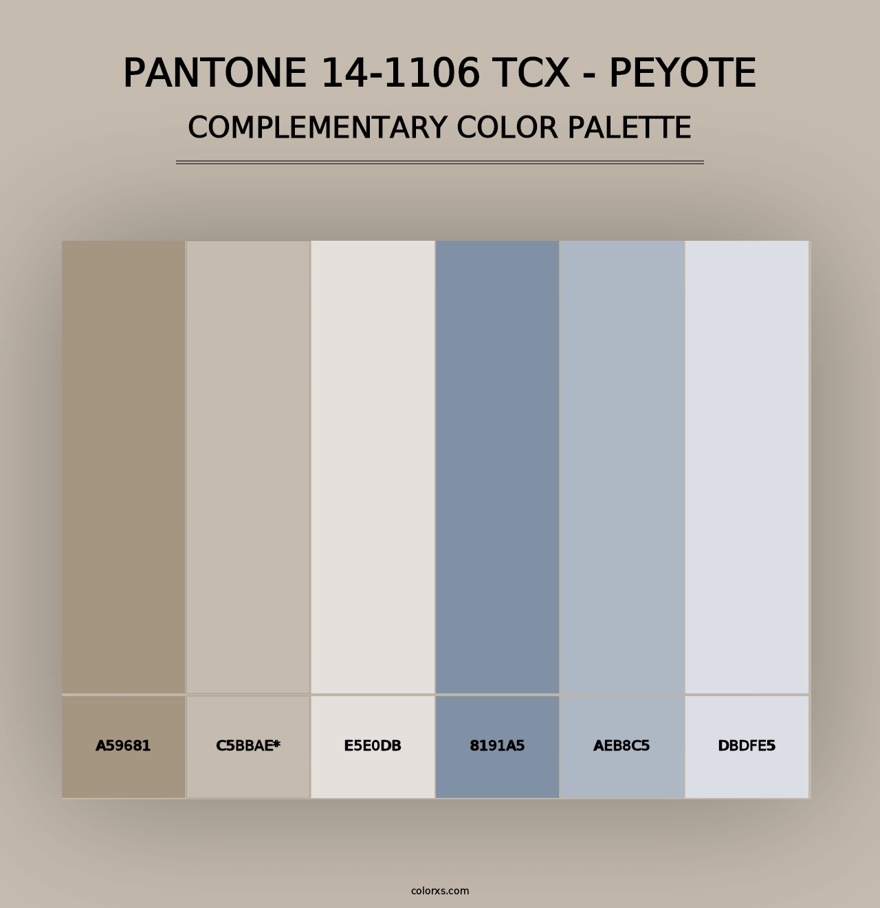 PANTONE 14-1106 TCX - Peyote - Complementary Color Palette