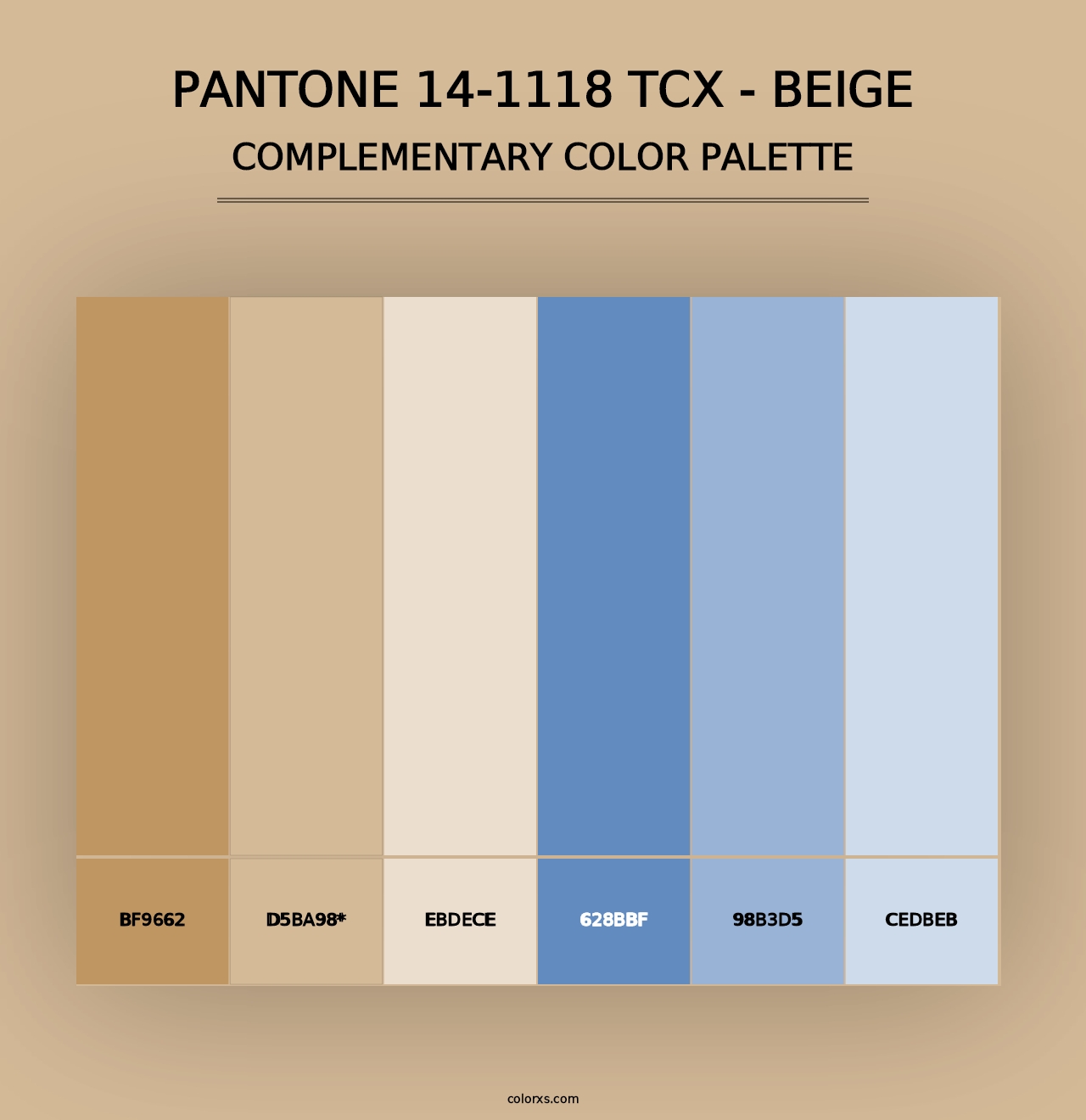 PANTONE 14-1118 TCX - Beige - Complementary Color Palette