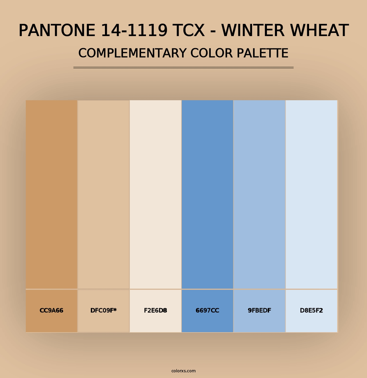 PANTONE 14-1119 TCX - Winter Wheat - Complementary Color Palette