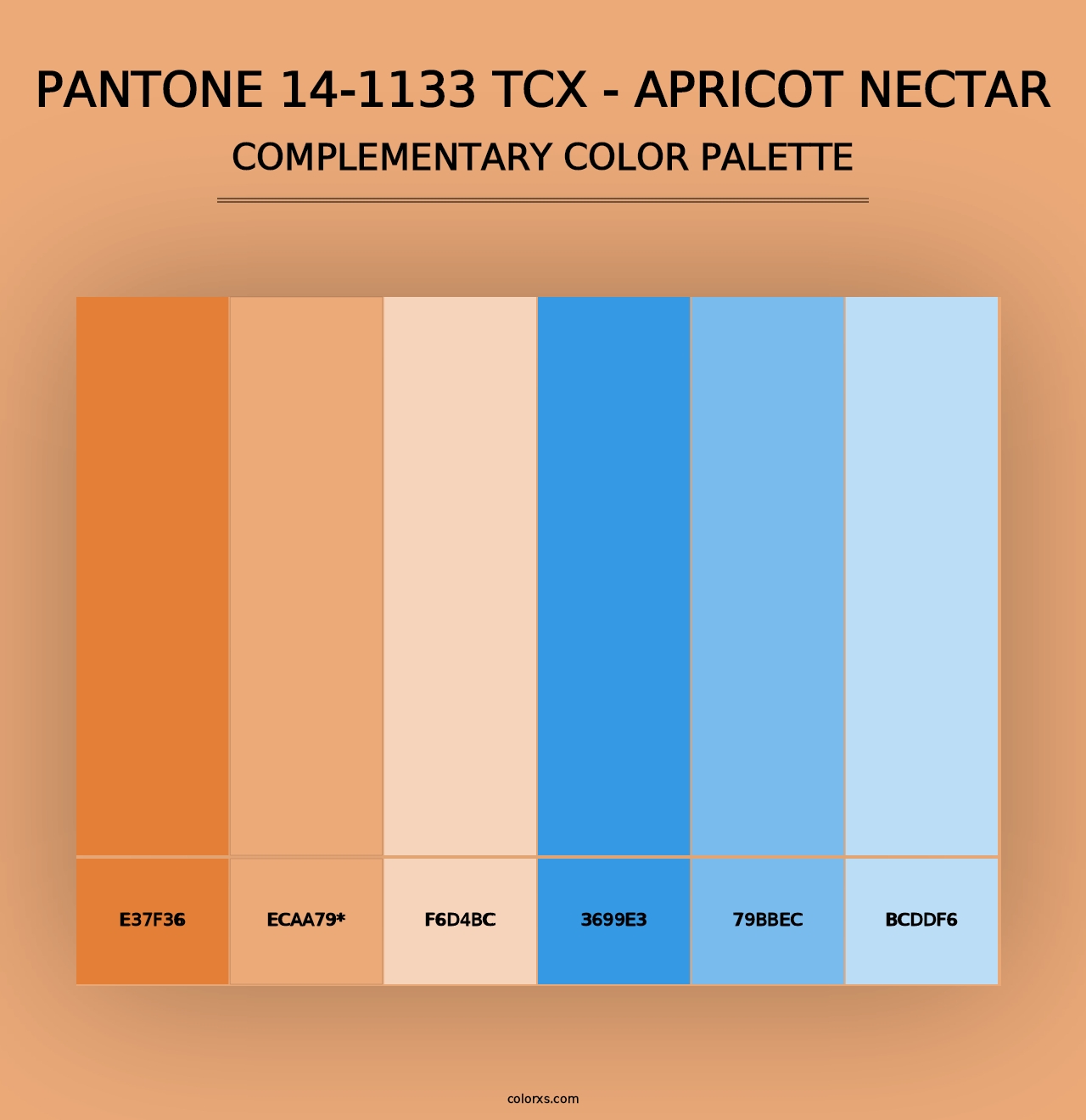 PANTONE 14-1133 TCX - Apricot Nectar - Complementary Color Palette