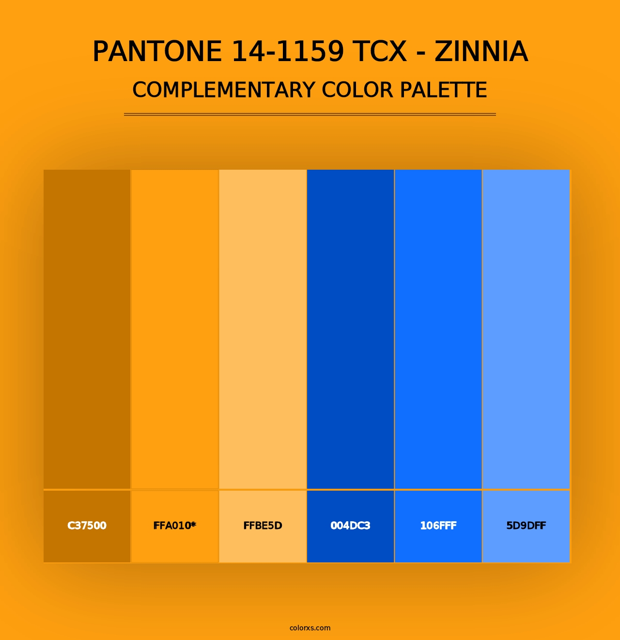 PANTONE 14-1159 TCX - Zinnia - Complementary Color Palette