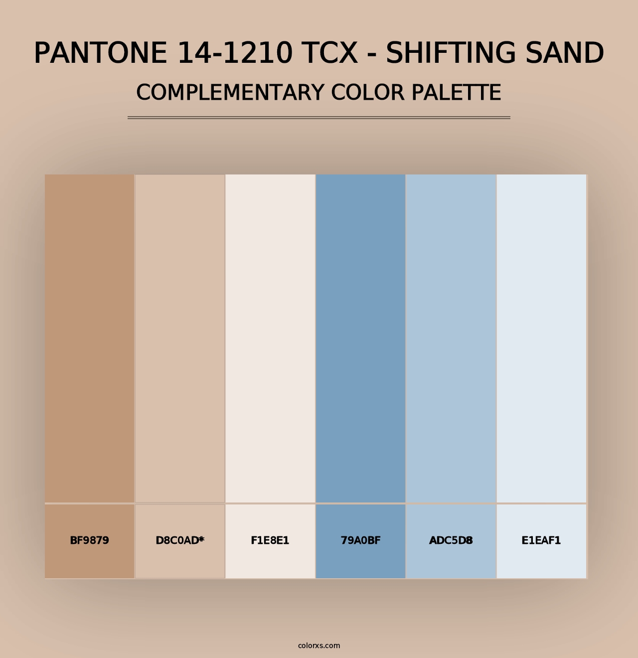 PANTONE 14-1210 TCX - Shifting Sand - Complementary Color Palette