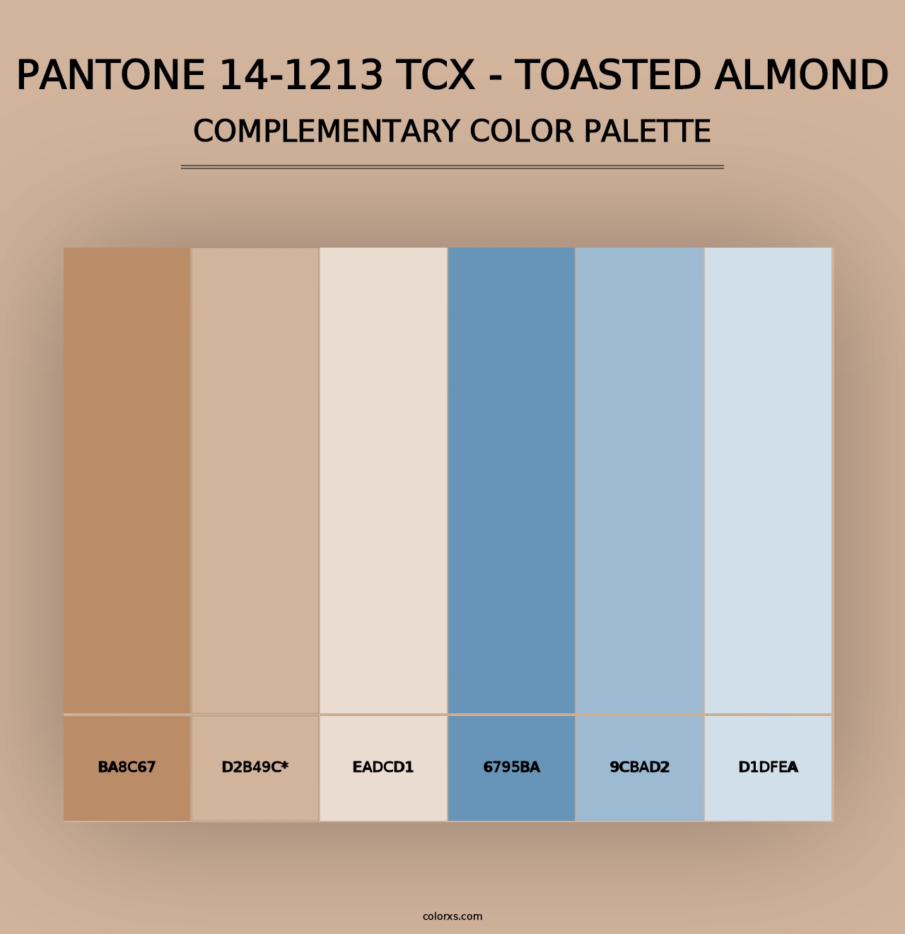 PANTONE 14-1213 TCX - Toasted Almond - Complementary Color Palette