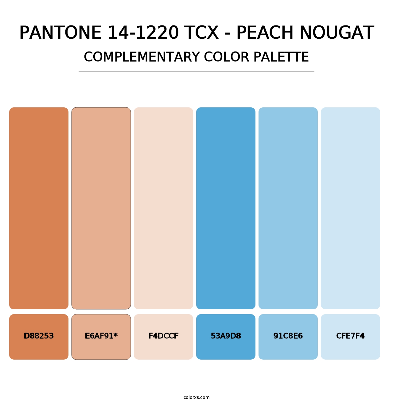 PANTONE 14-1220 TCX - Peach Nougat - Complementary Color Palette