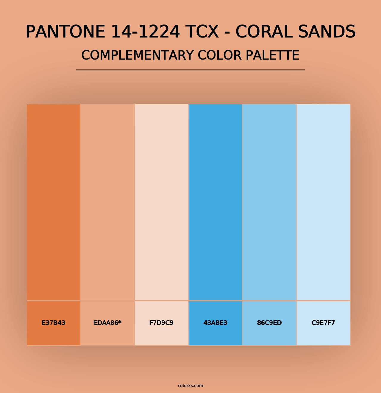 PANTONE 14-1224 TCX - Coral Sands - Complementary Color Palette