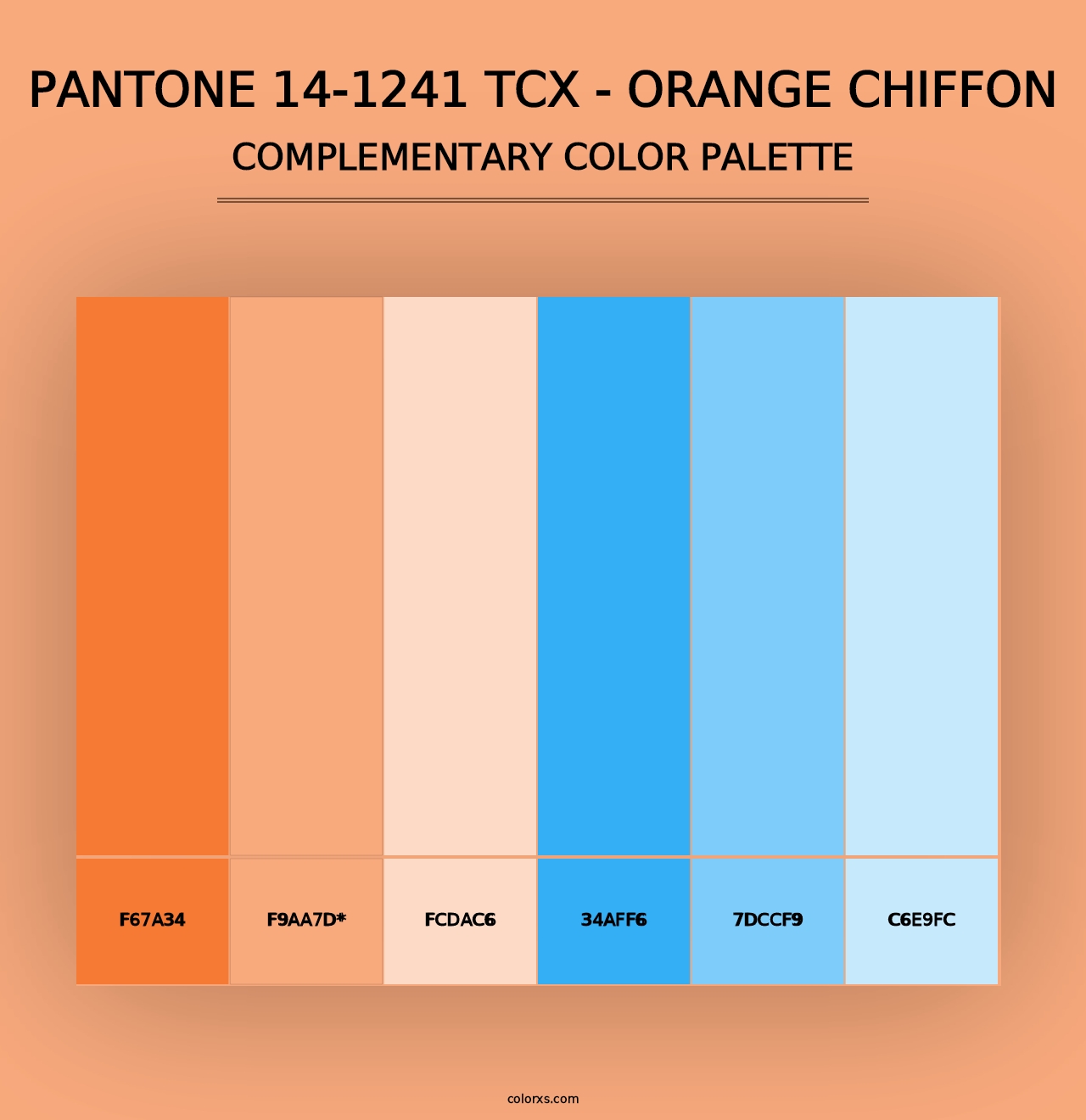 PANTONE 14-1241 TCX - Orange Chiffon - Complementary Color Palette