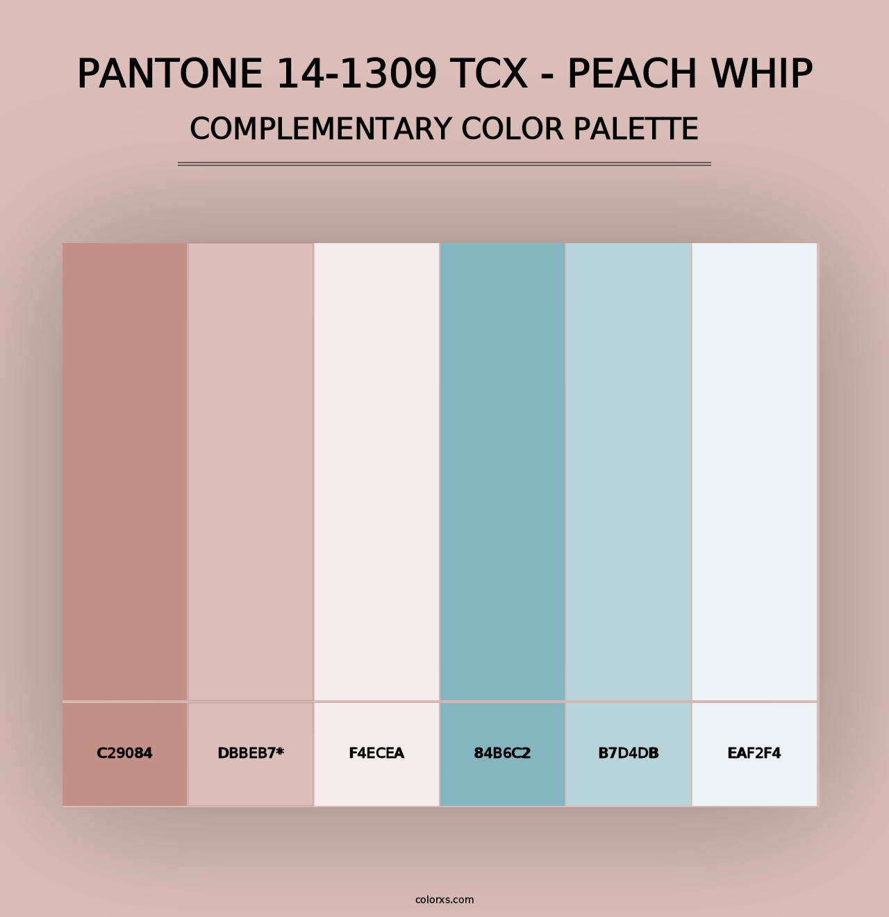 PANTONE 14-1309 TCX - Peach Whip - Complementary Color Palette