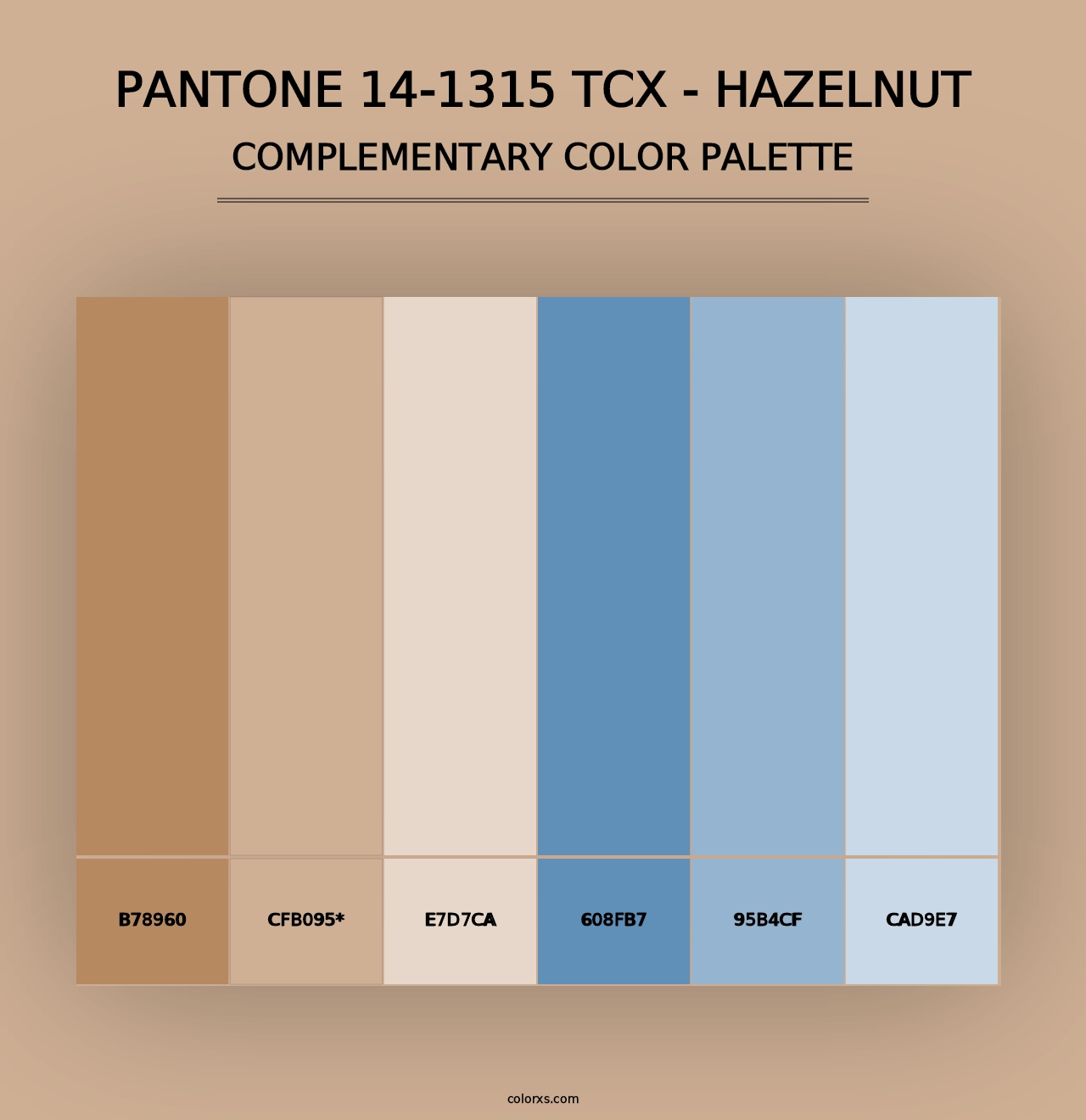 PANTONE 14-1315 TCX - Hazelnut - Complementary Color Palette