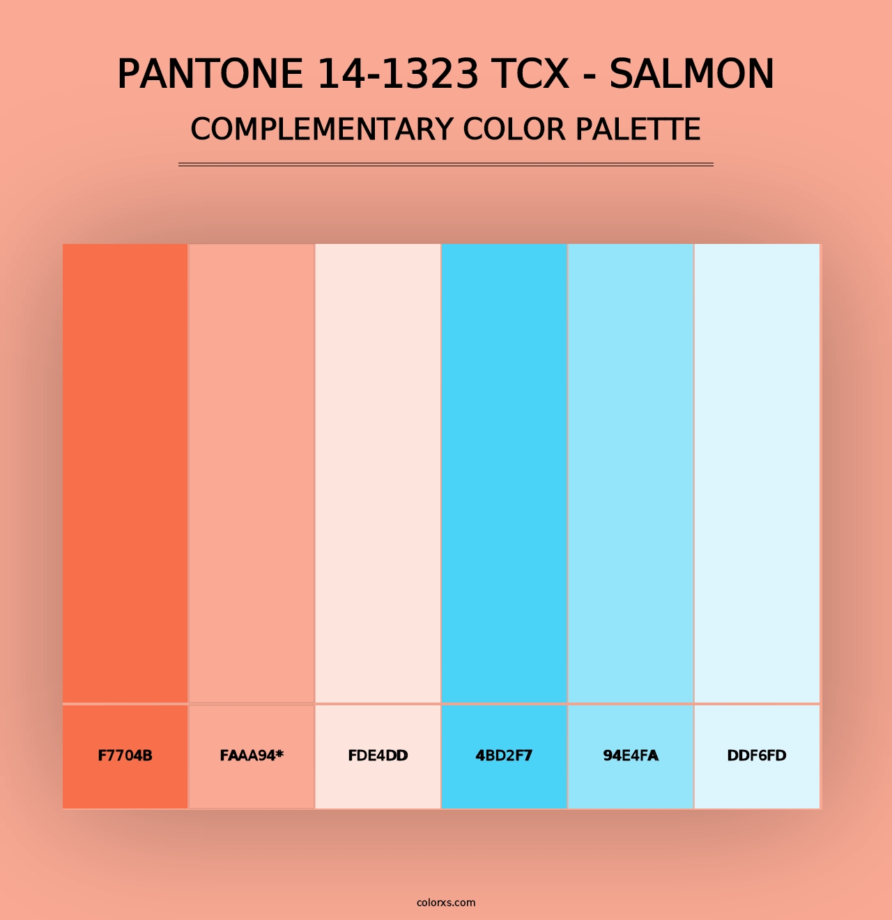 PANTONE 14-1323 TCX - Salmon - Complementary Color Palette