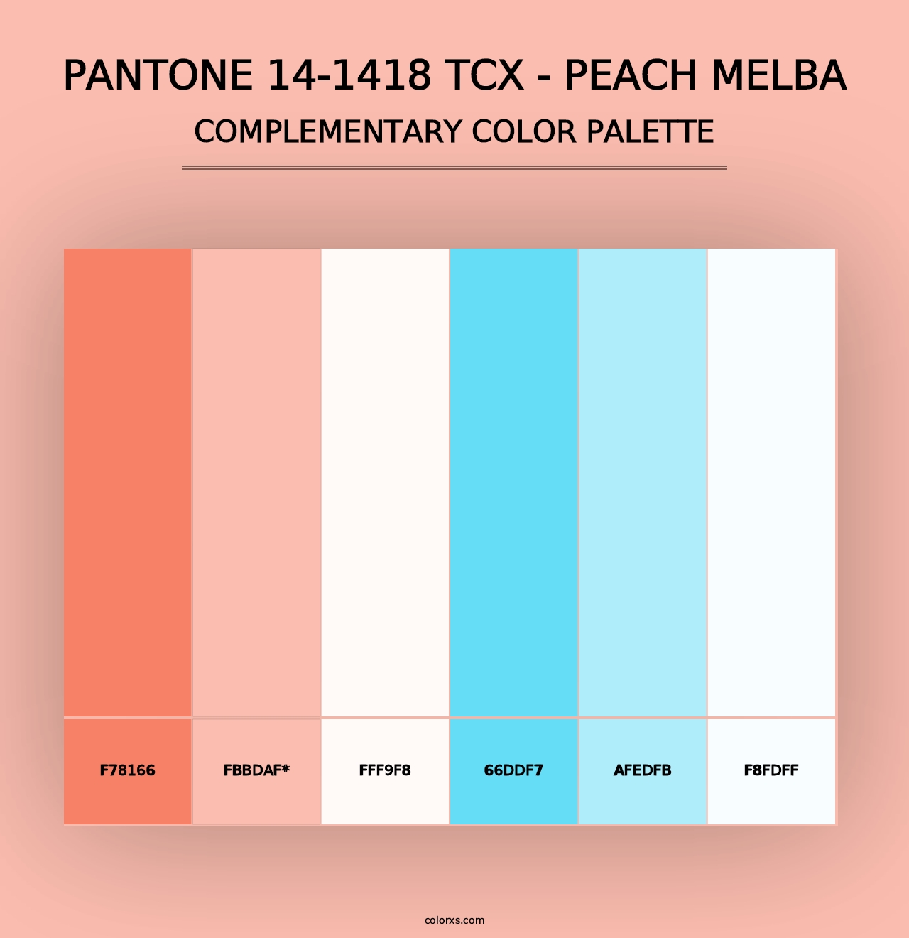 PANTONE 14-1418 TCX - Peach Melba - Complementary Color Palette